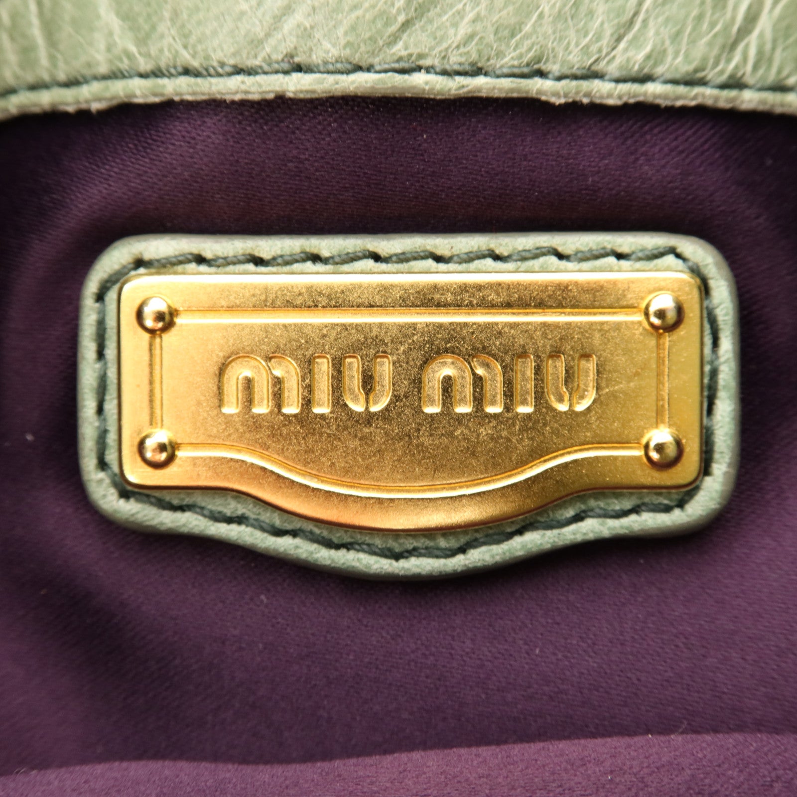 Miu Miu 牛皮皮革2 Way Shoulder金扣手挽肩背兩用袋