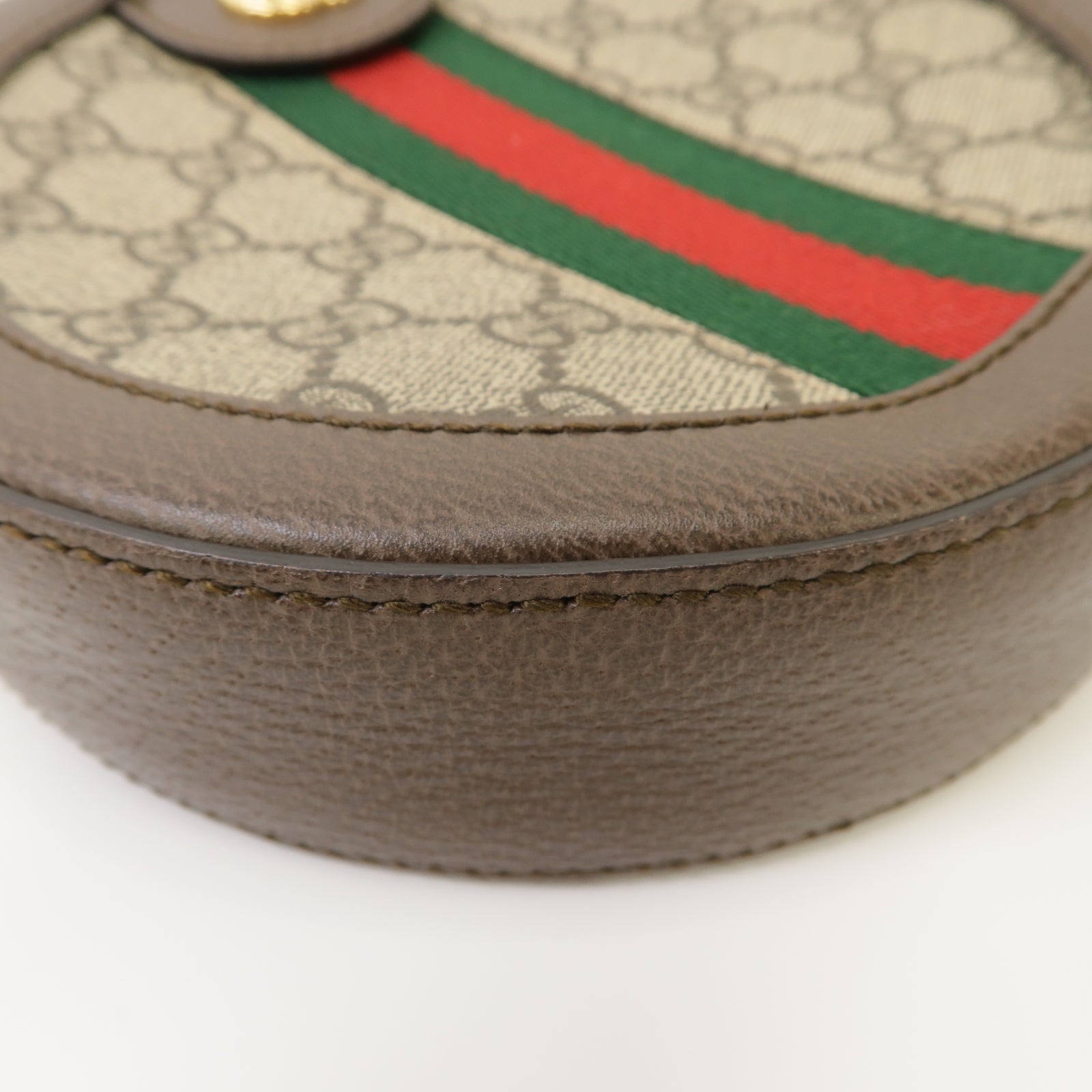 GUCCI 塗層帆布Ophidia GG Mini Shoulder Bag金扣鏈帶肩背袋棕色