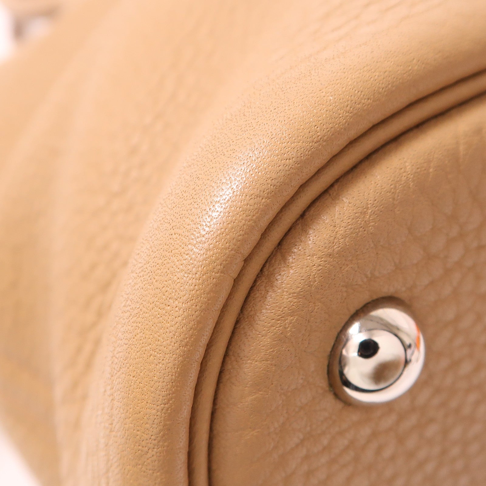 HERMES Clemence皮革Bolide 35銀扣手挽肩背兩用袋Tabac Camel