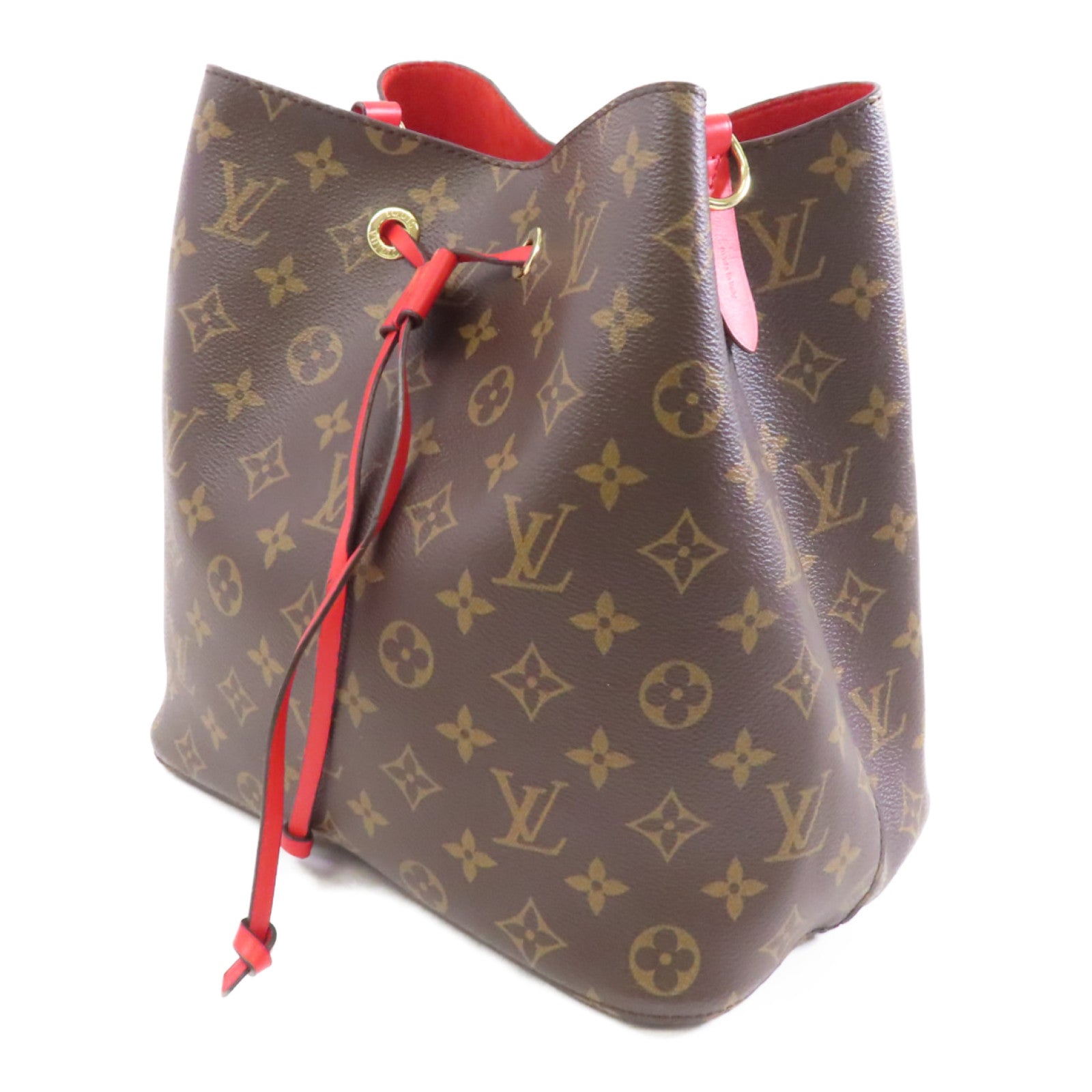 LOUIS VUITTON Monogram Neo Noe MM金扣肩背袋紅色/啡色