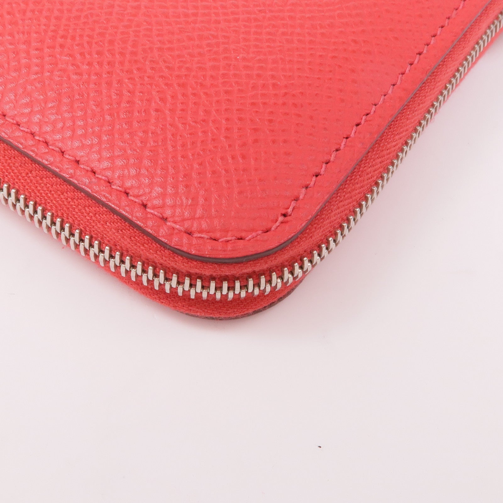 HERMES Epsom皮革Silk In Wallet銀扣錢包Bougainvillier