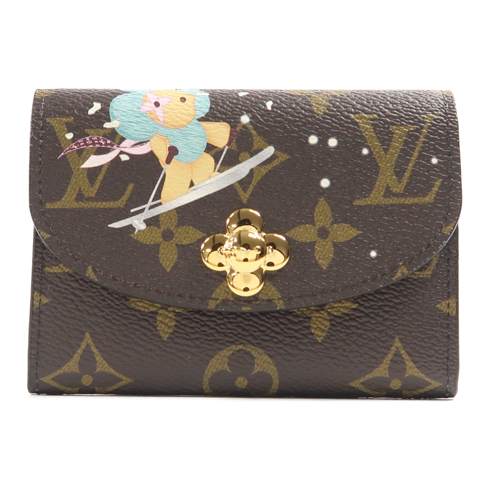 LOUIS VUITTON Monogram Rosalie Coin Purse金扣零錢包棕色