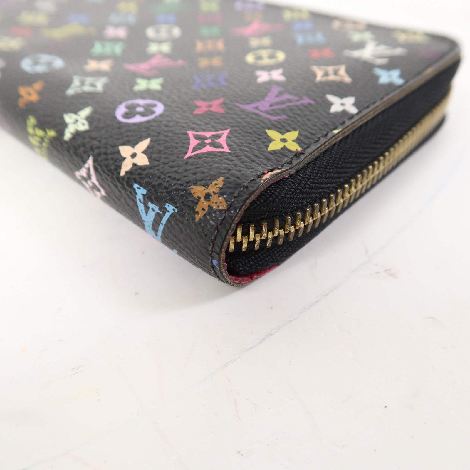 LOUIS VUITTON Monogram Multicolore Zippy Wallet金扣長錢包黑色
