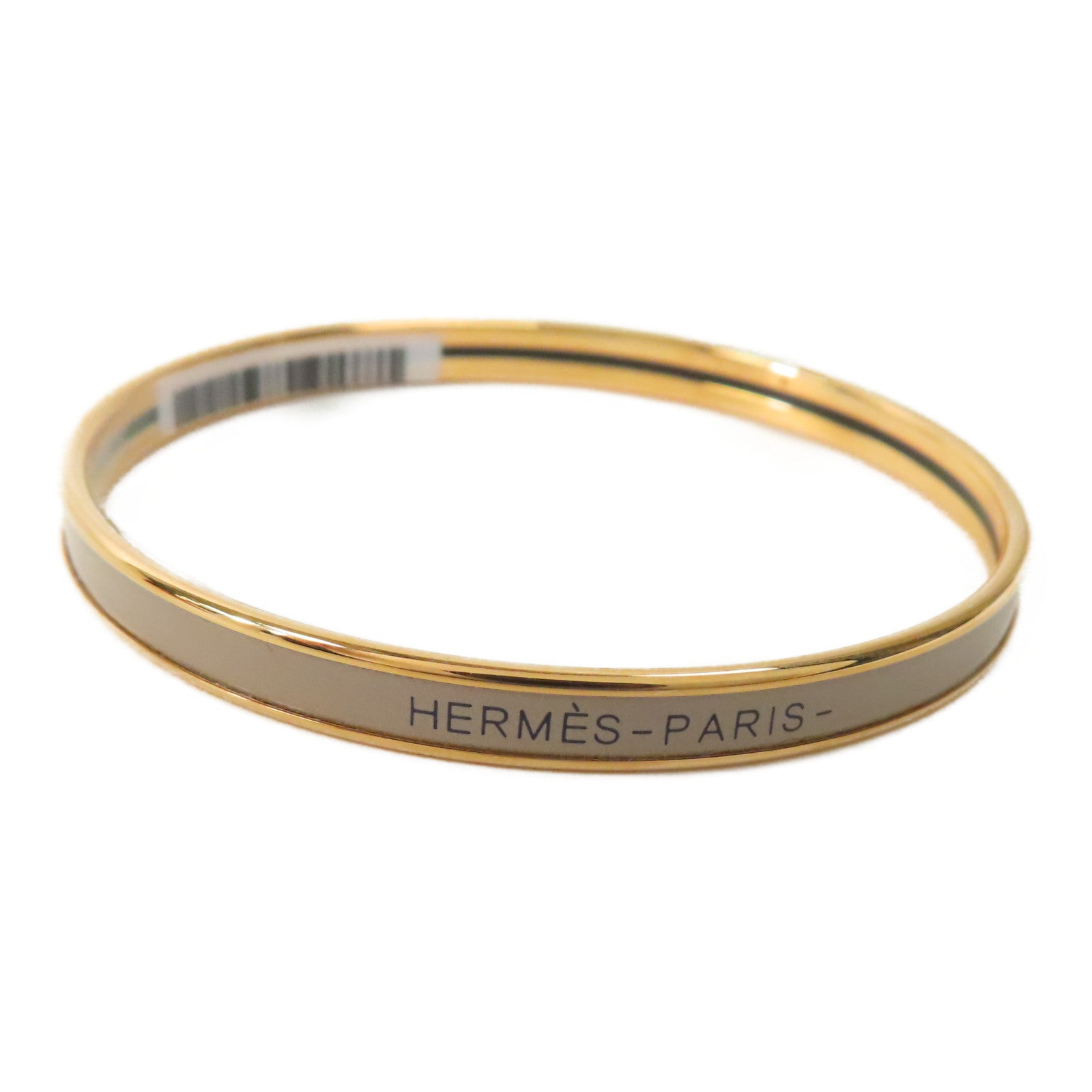 HERMES 琺瑯Uni Bangle金扣手鐲Beige De Weimar