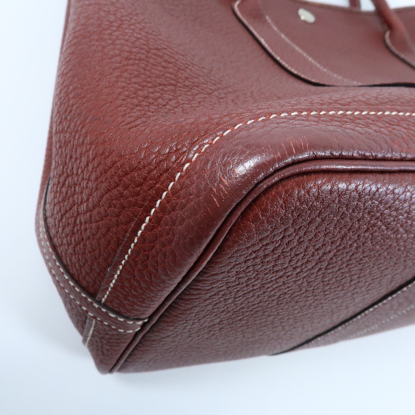 HERMES Negonda皮革Garden Party PM銀扣手挽袋Rouge H