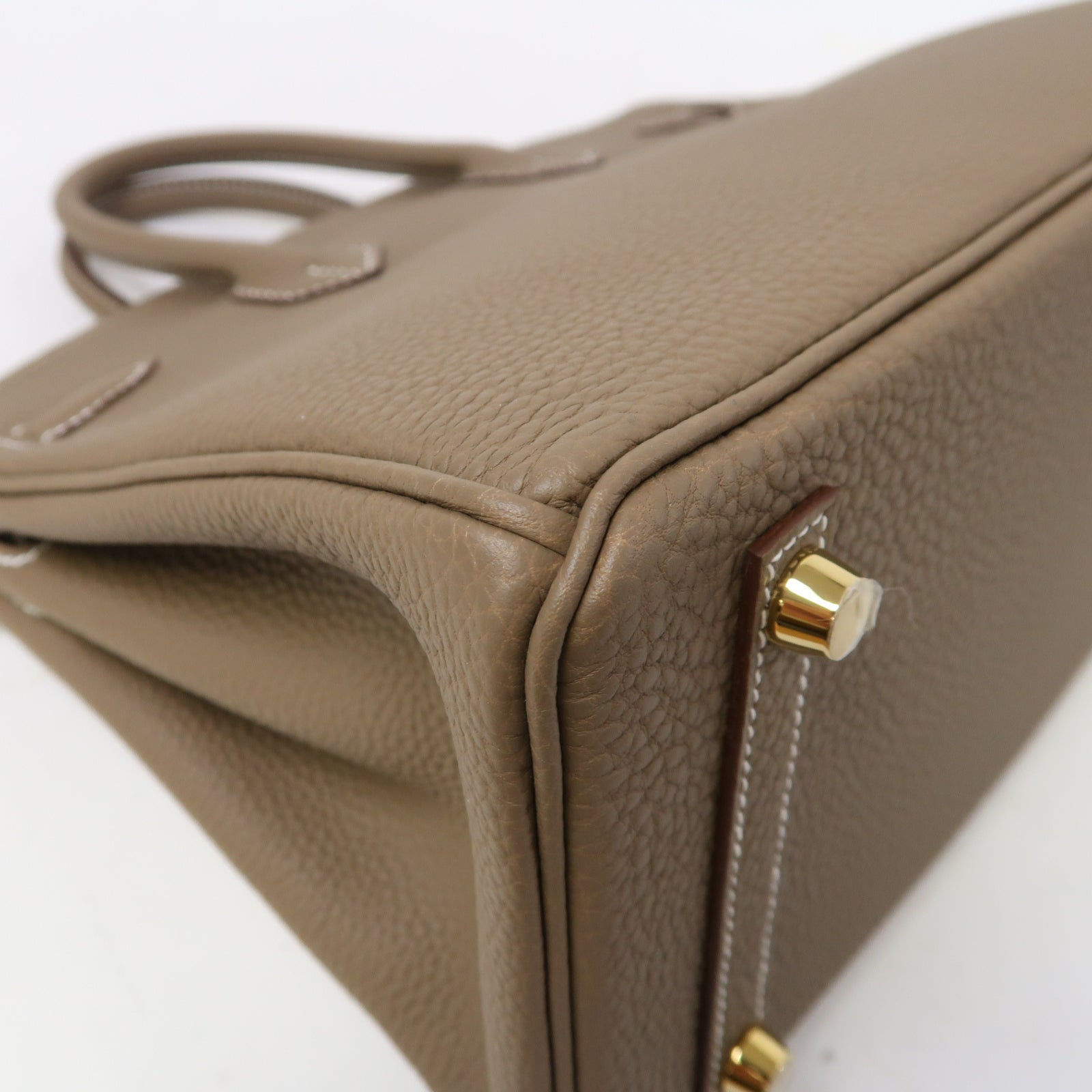HERMES Togo皮革Birkin 25金扣手挽袋大象灰色