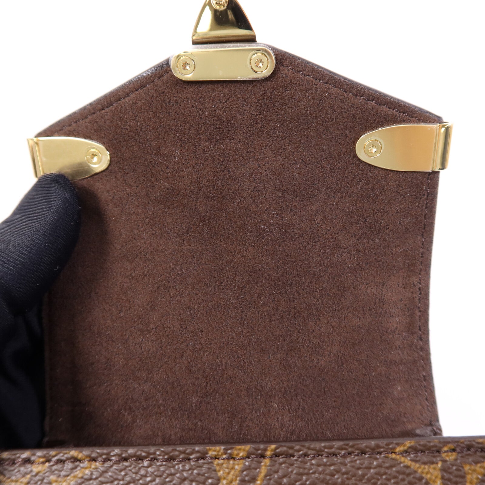 LOUIS VUITTON Monogram Phone Pouch Metis金扣鏈帶肩背袋