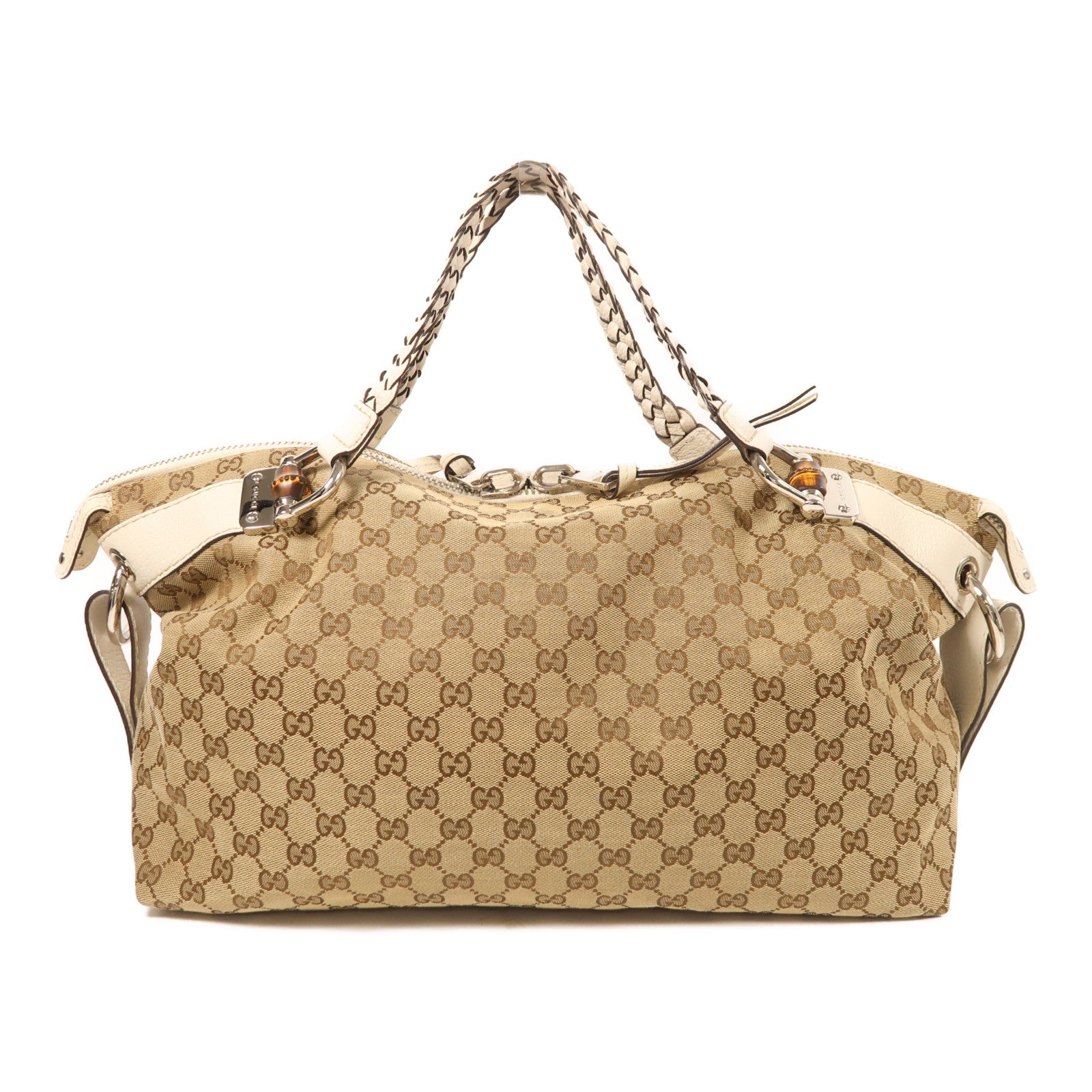 GUCCI 帆布Hand Bag銀扣手挽袋