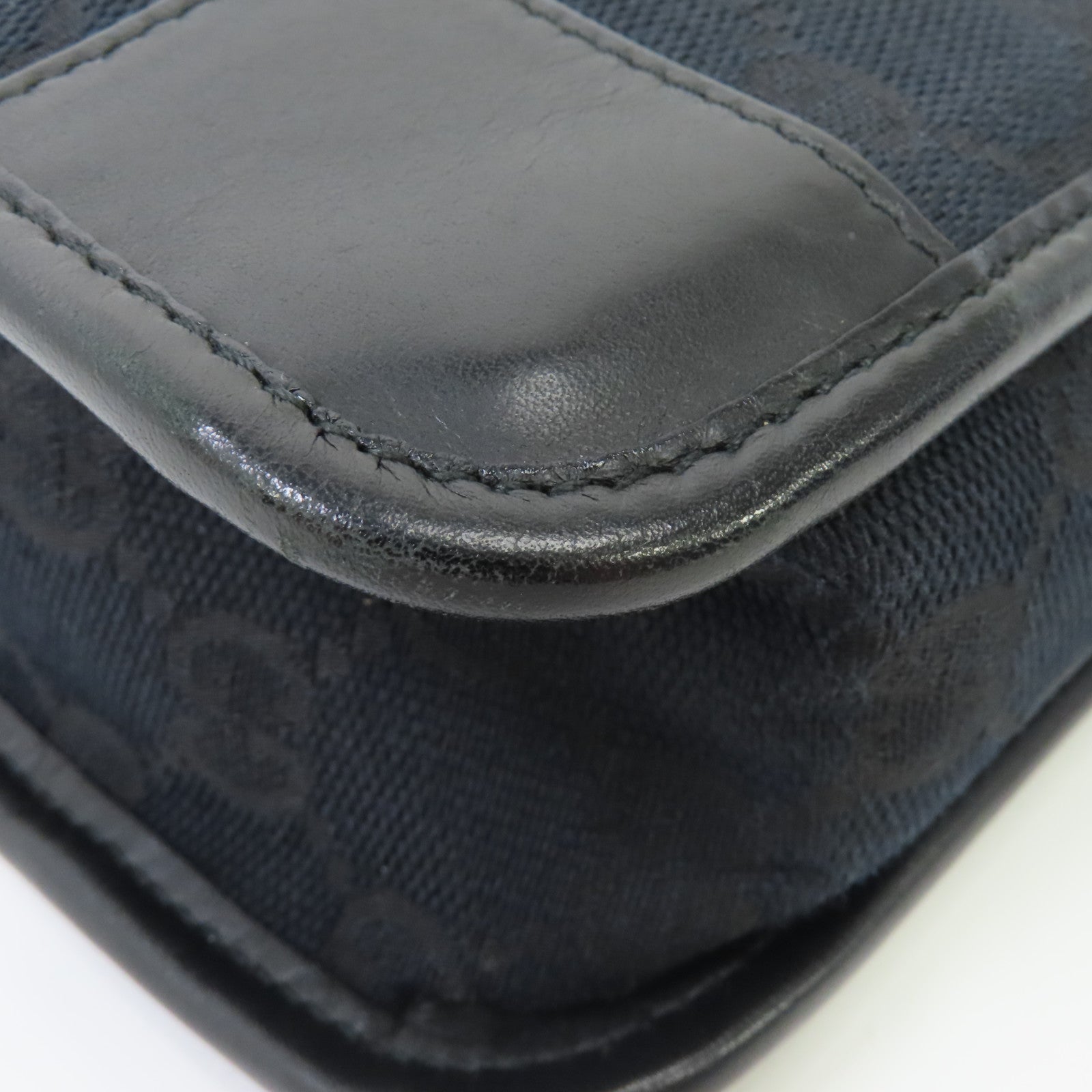 GUCCI 帆布Shoulder Bag金扣肩背袋黑色