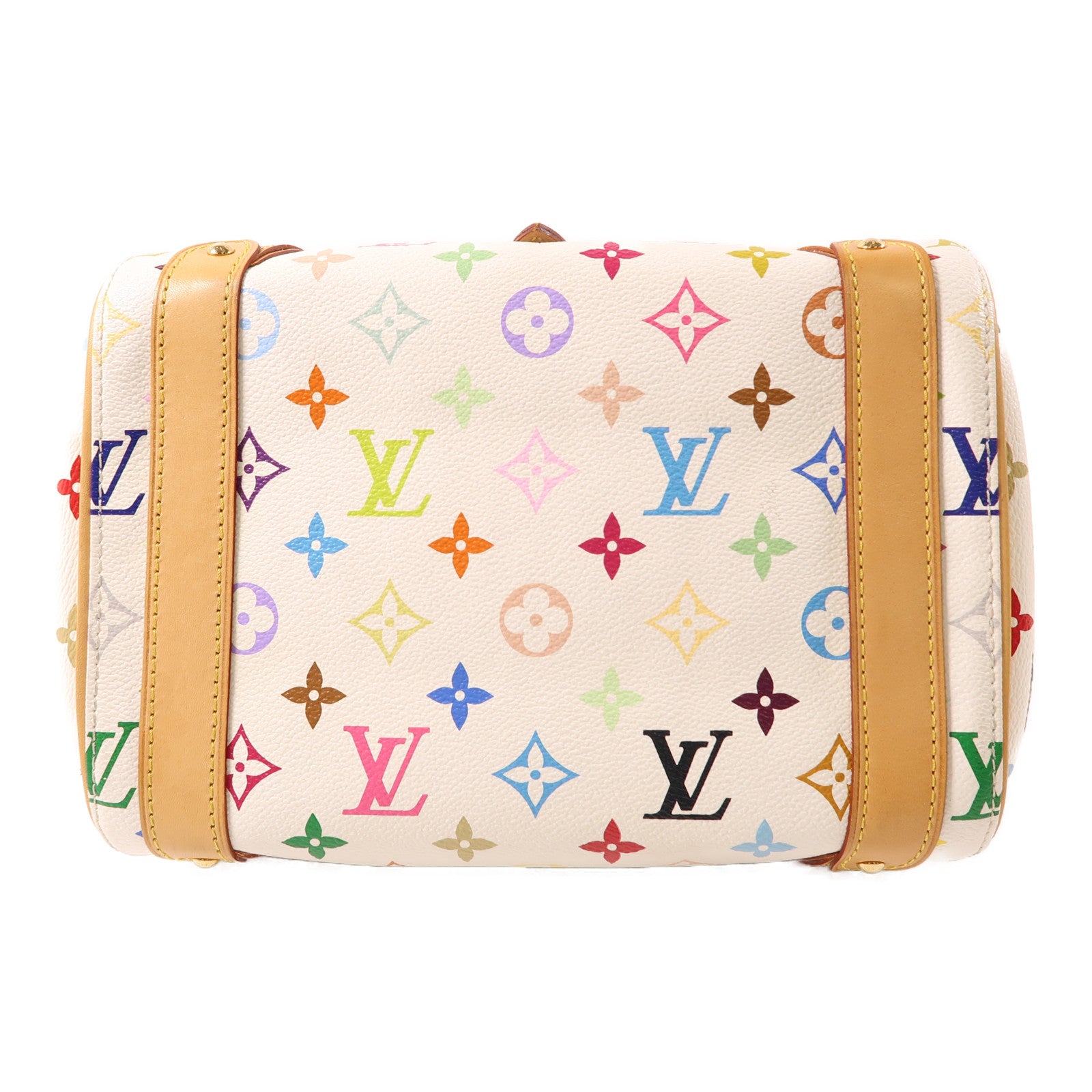 LOUIS VUITTON 塗層帆布Priscilla金扣手挽袋白色/彩色
