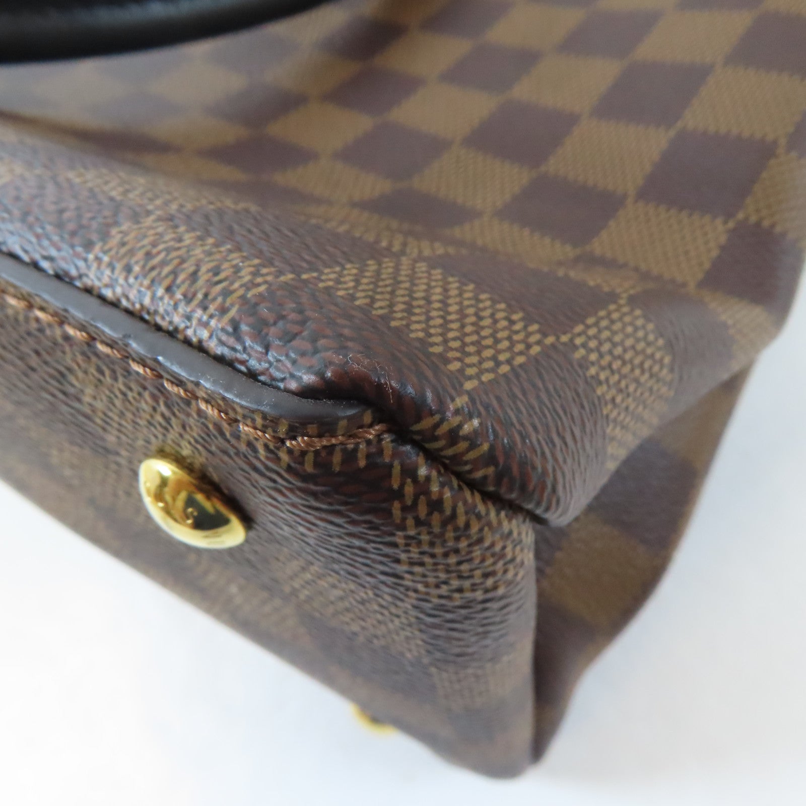 LOUIS VUITTON Damier Riverside金扣手挽肩背兩用袋啡色