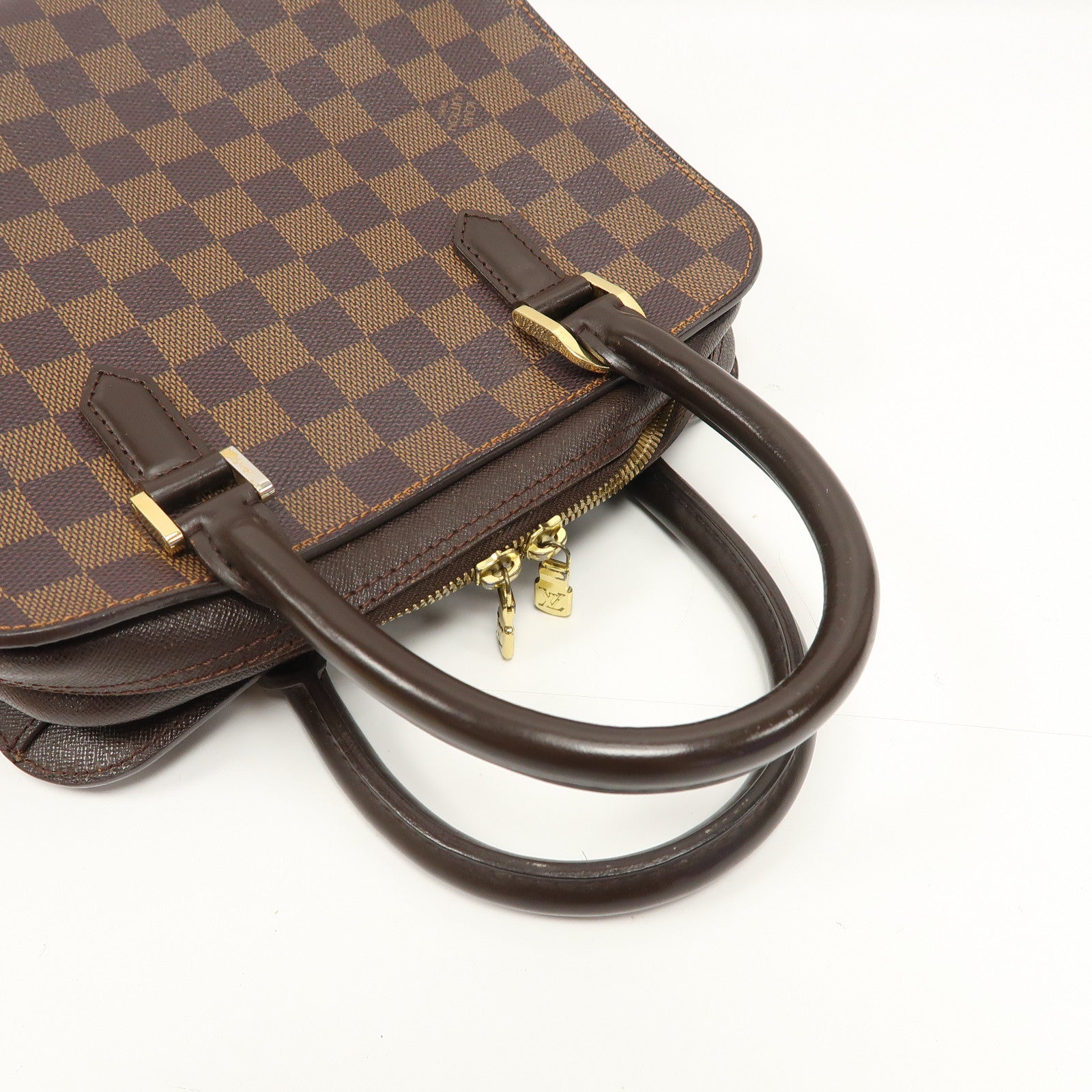 LOUIS VUITTON 【激減優惠】Damier Ebene Triana金扣手挽袋啡色