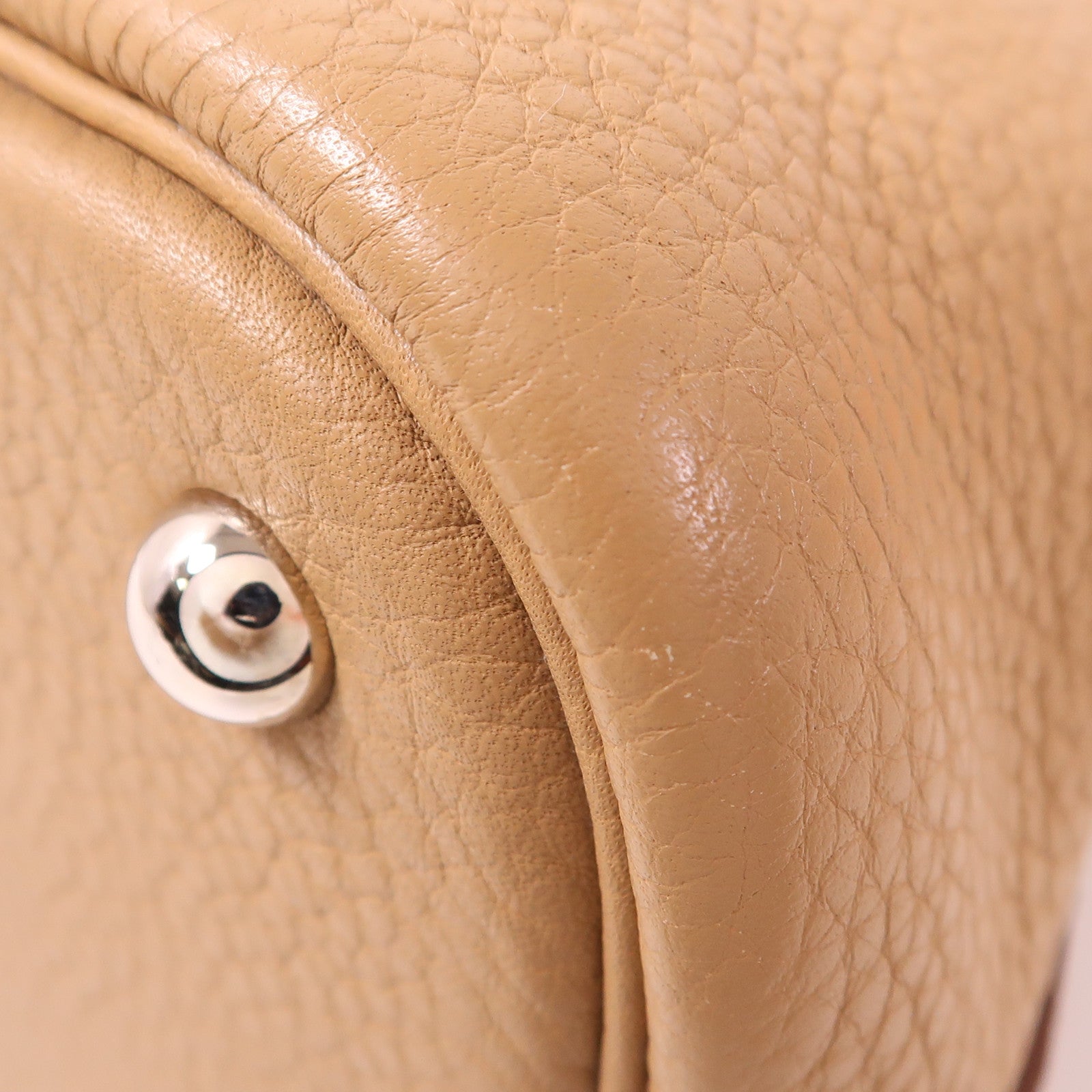 HERMES Clemence皮革Bolide 35銀扣手挽肩背兩用袋Tabac Camel