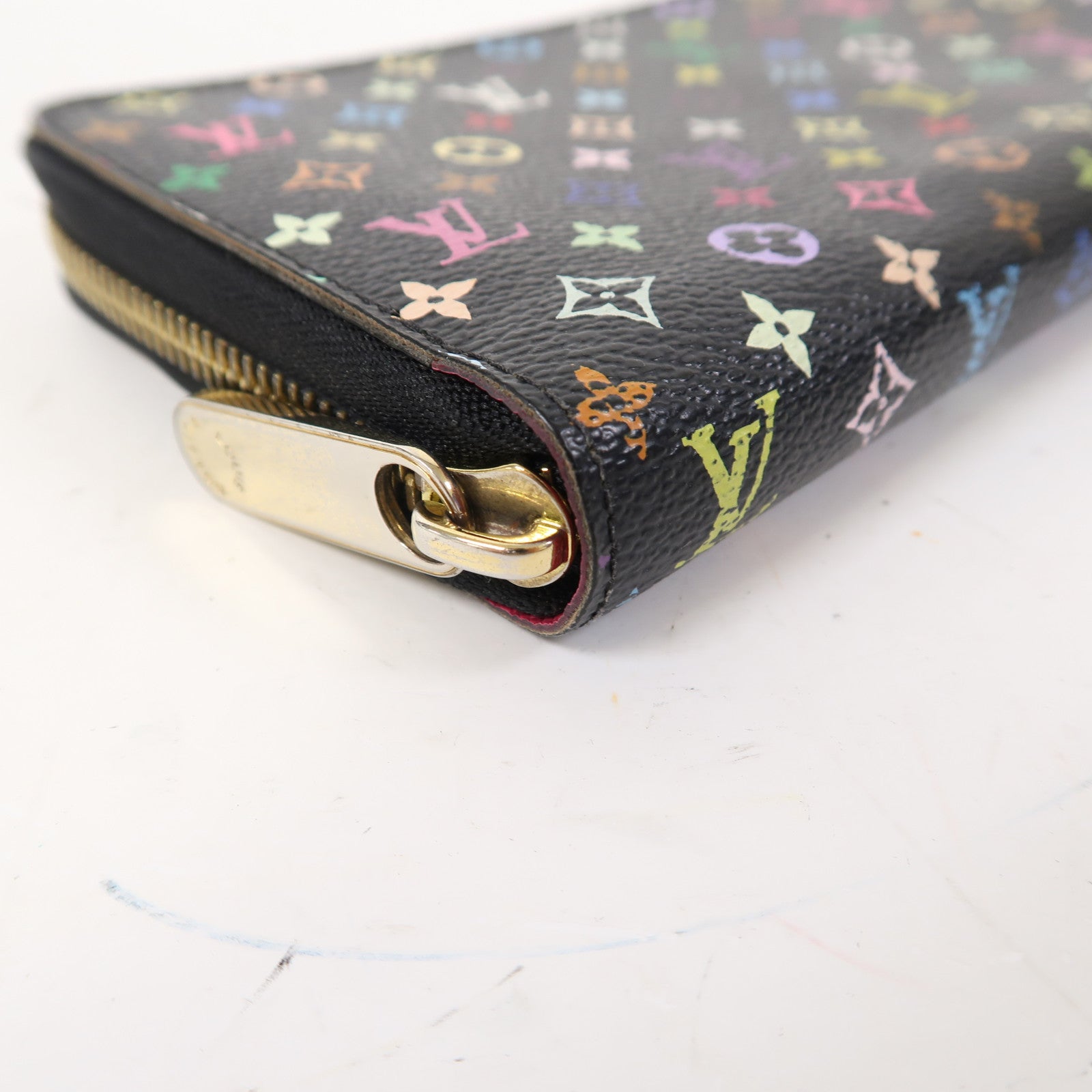 LOUIS VUITTON Monogram Multicolore Zippy Wallet金扣長錢包黑色
