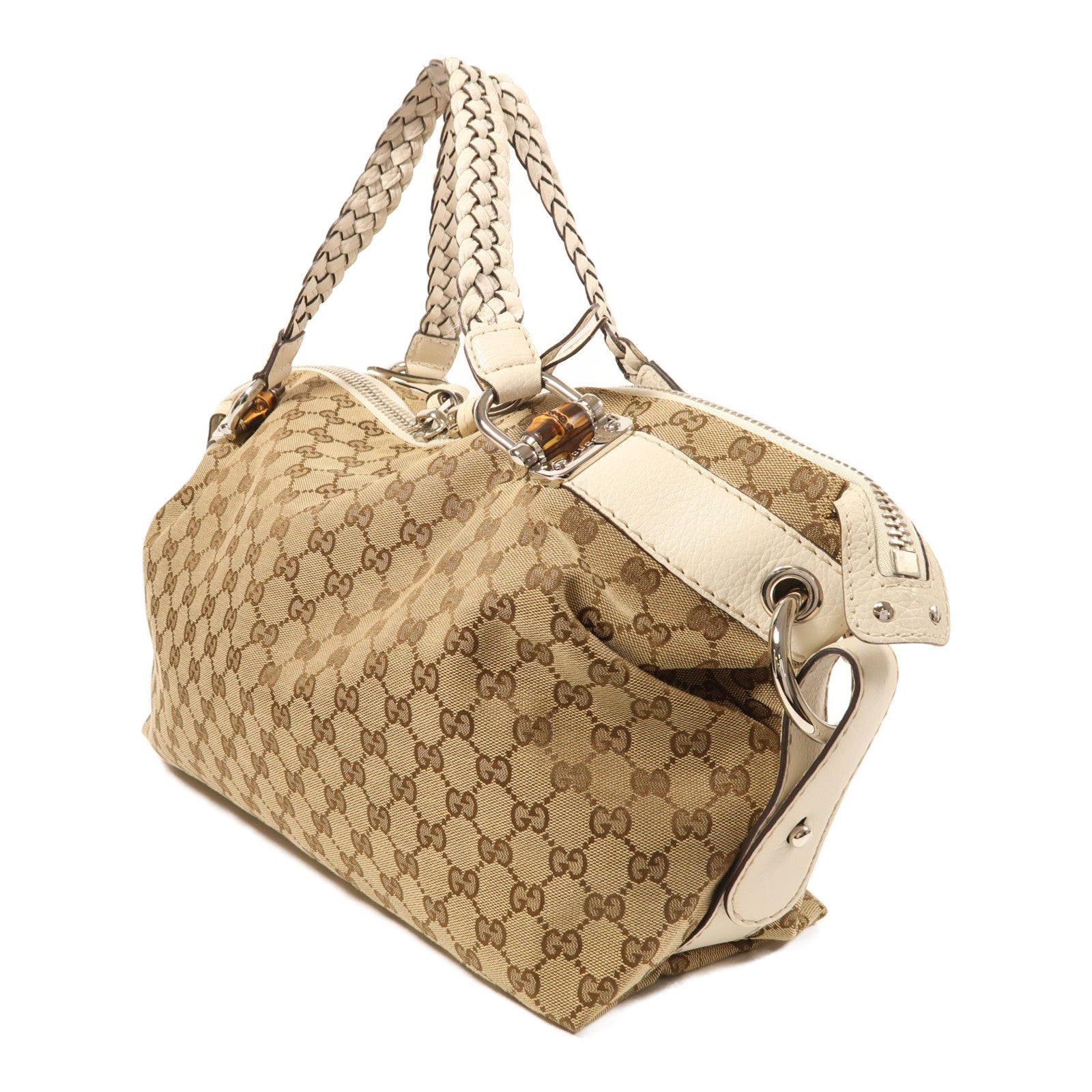 GUCCI 帆布Hand Bag銀扣手挽袋
