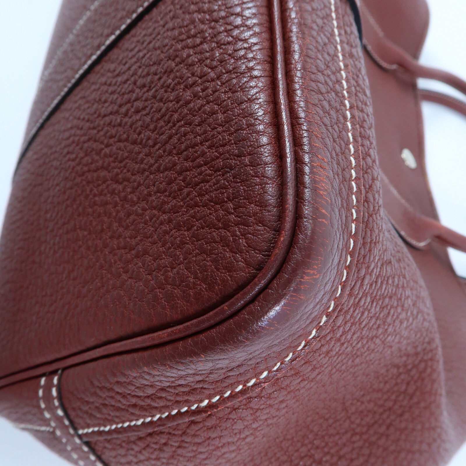 HERMES Negonda皮革Garden Party PM銀扣手挽袋Rouge H