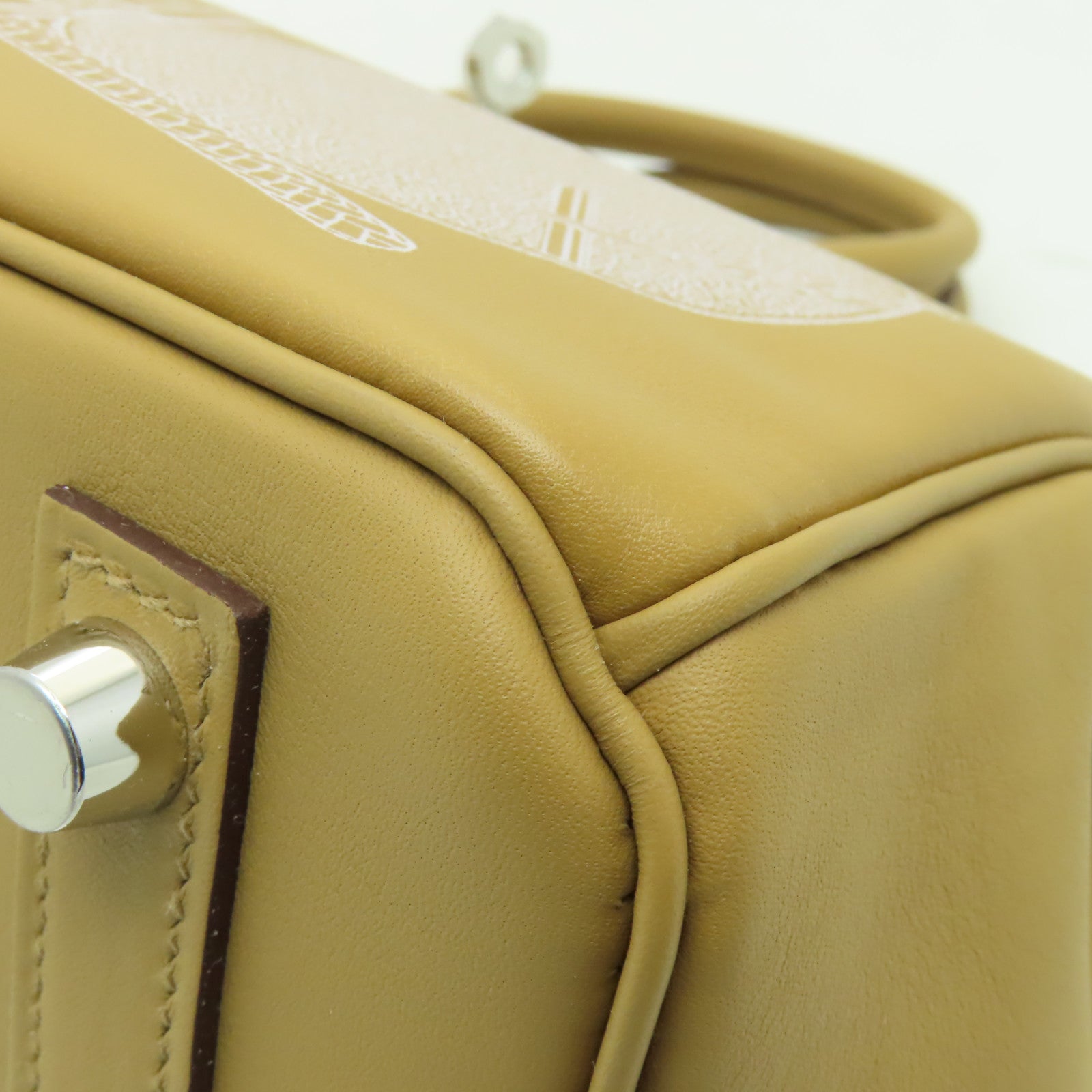 HERMES **【激減優惠】Swift皮革Birkin 25銀扣手挽袋Biscuit米色