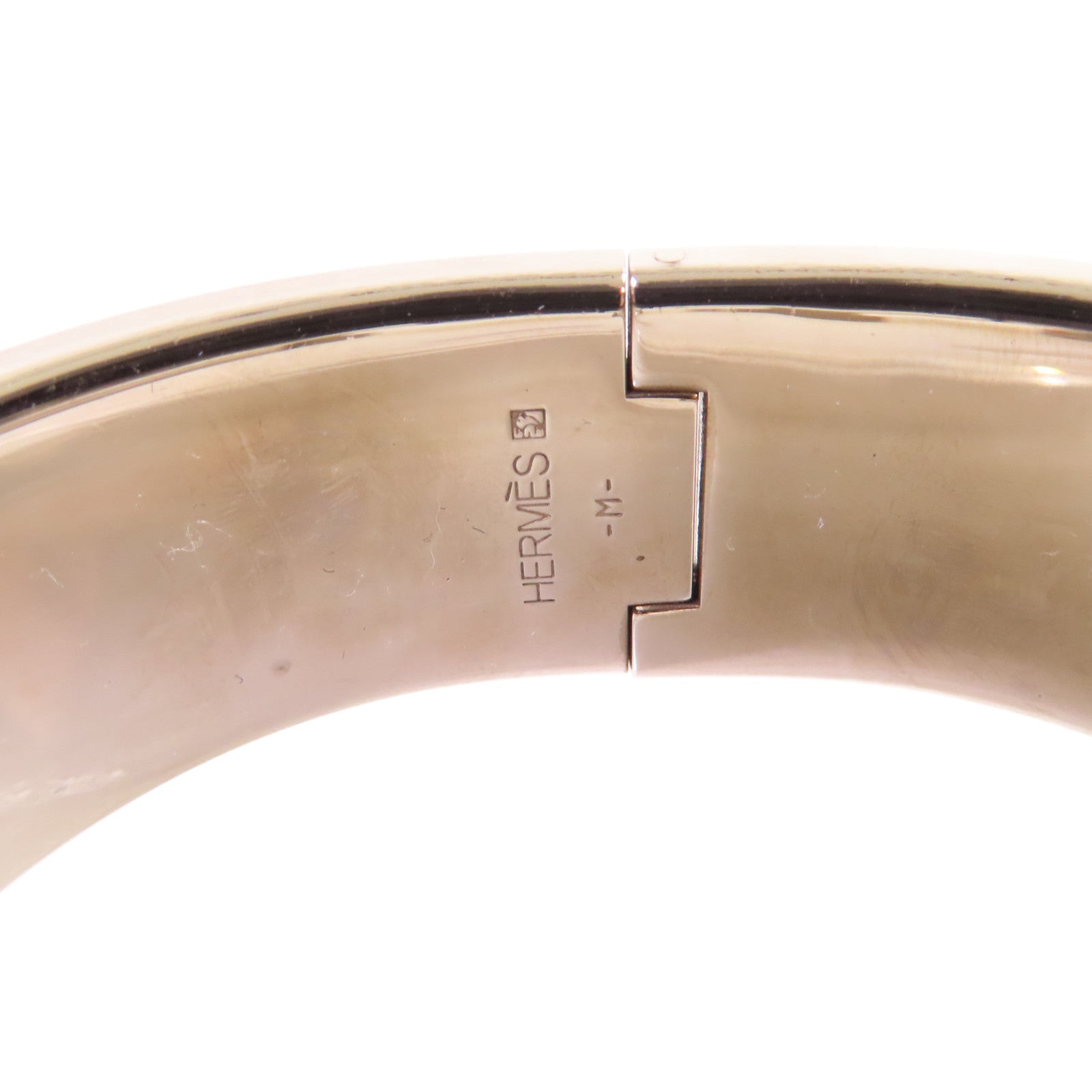HERMES 金屬/琺瑯Clic Clac H Bracelet銀扣手鐲銀色/紫色