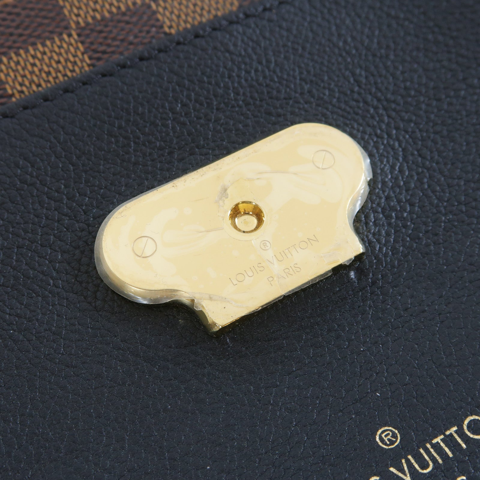 LOUIS VUITTON 【激減優惠】Damier Ebene Vavin PM金扣鏈帶肩背袋啡色