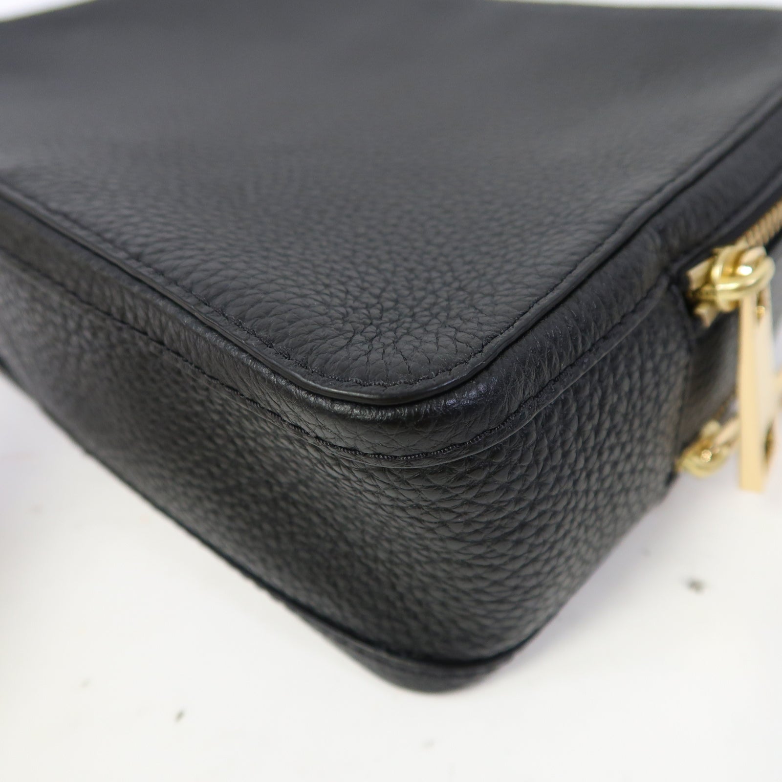 MARC JACOBS 牛皮皮革The Box 23金扣手挽肩背兩用袋黑色
