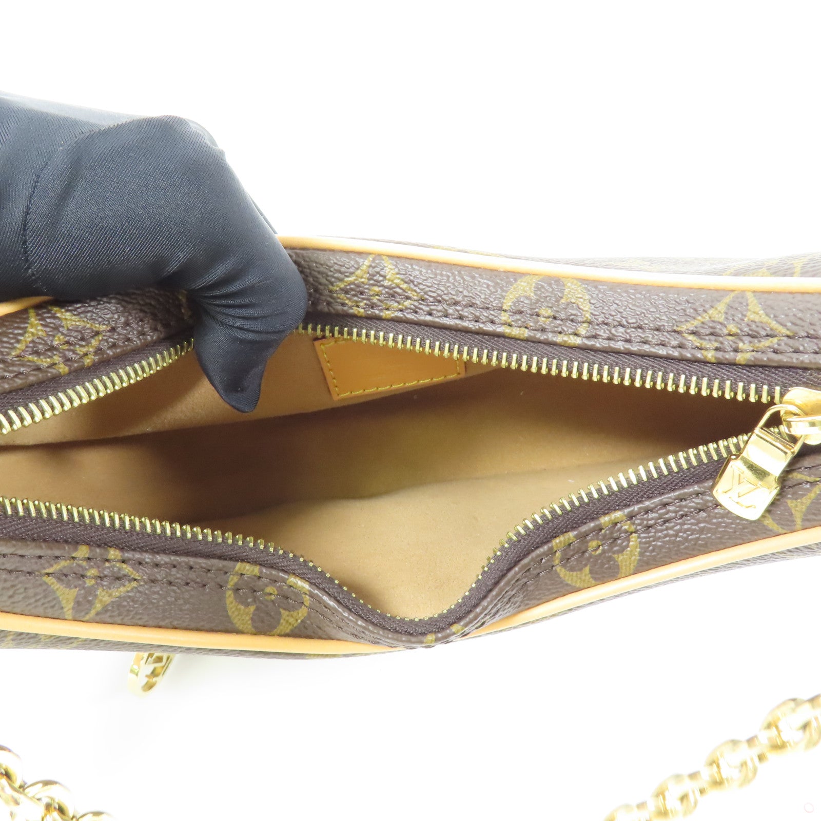 LOUIS VUITTON Monogram Loop金扣肩背袋棕色