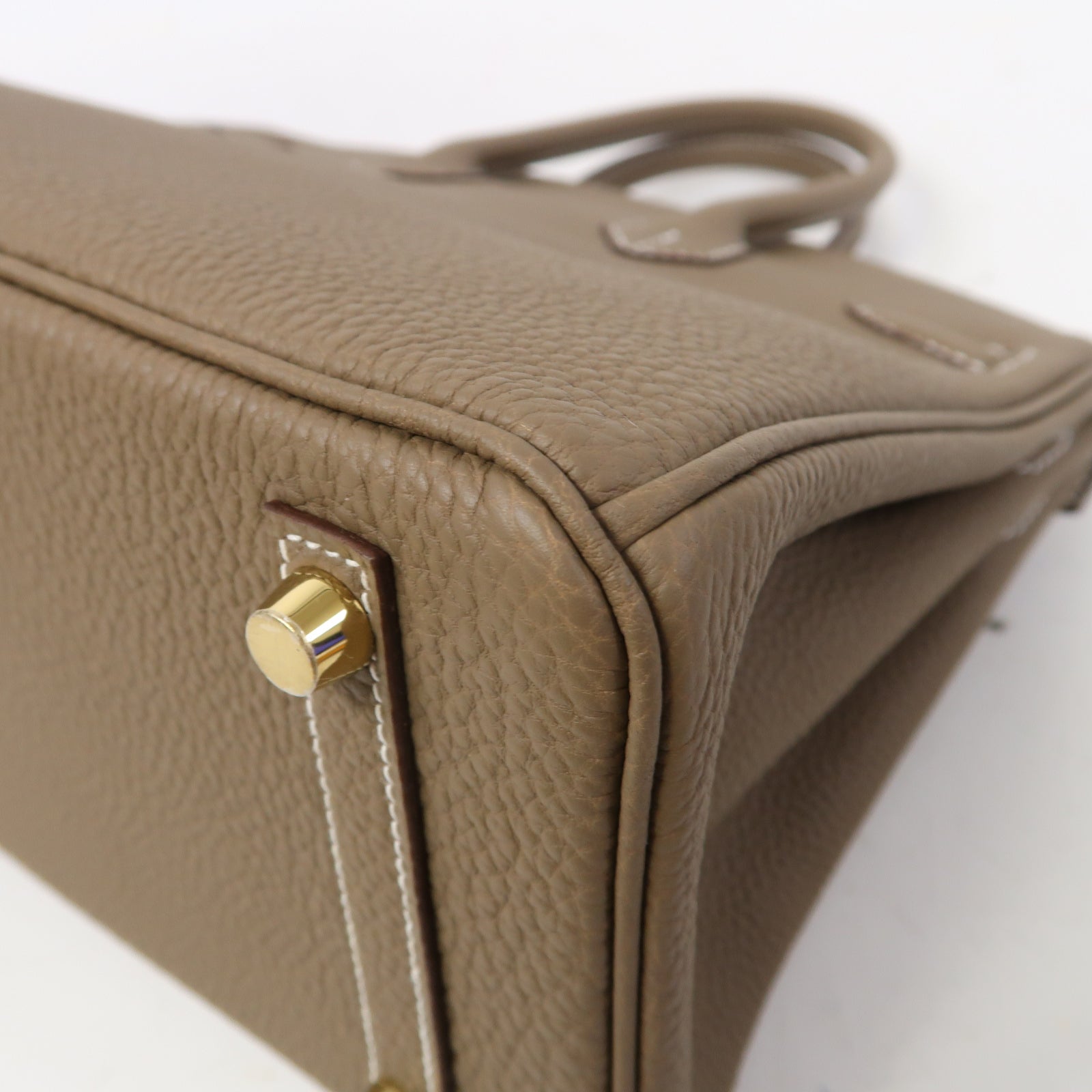 HERMES Togo皮革Birkin 25金扣手挽袋大象灰色