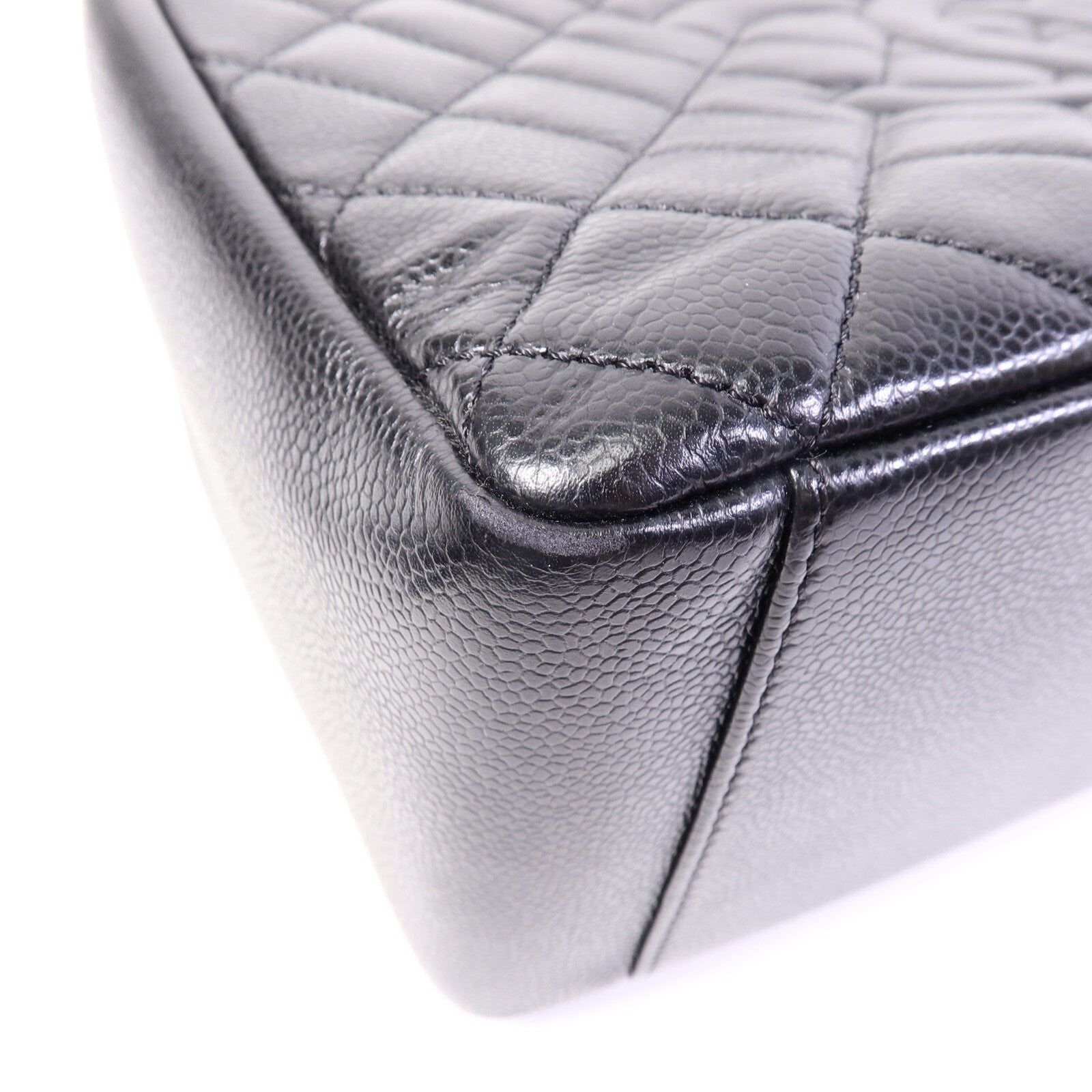 CHANEL 牛皮皮革GST Grand Shopping Tote Bag鏈帶肩背袋