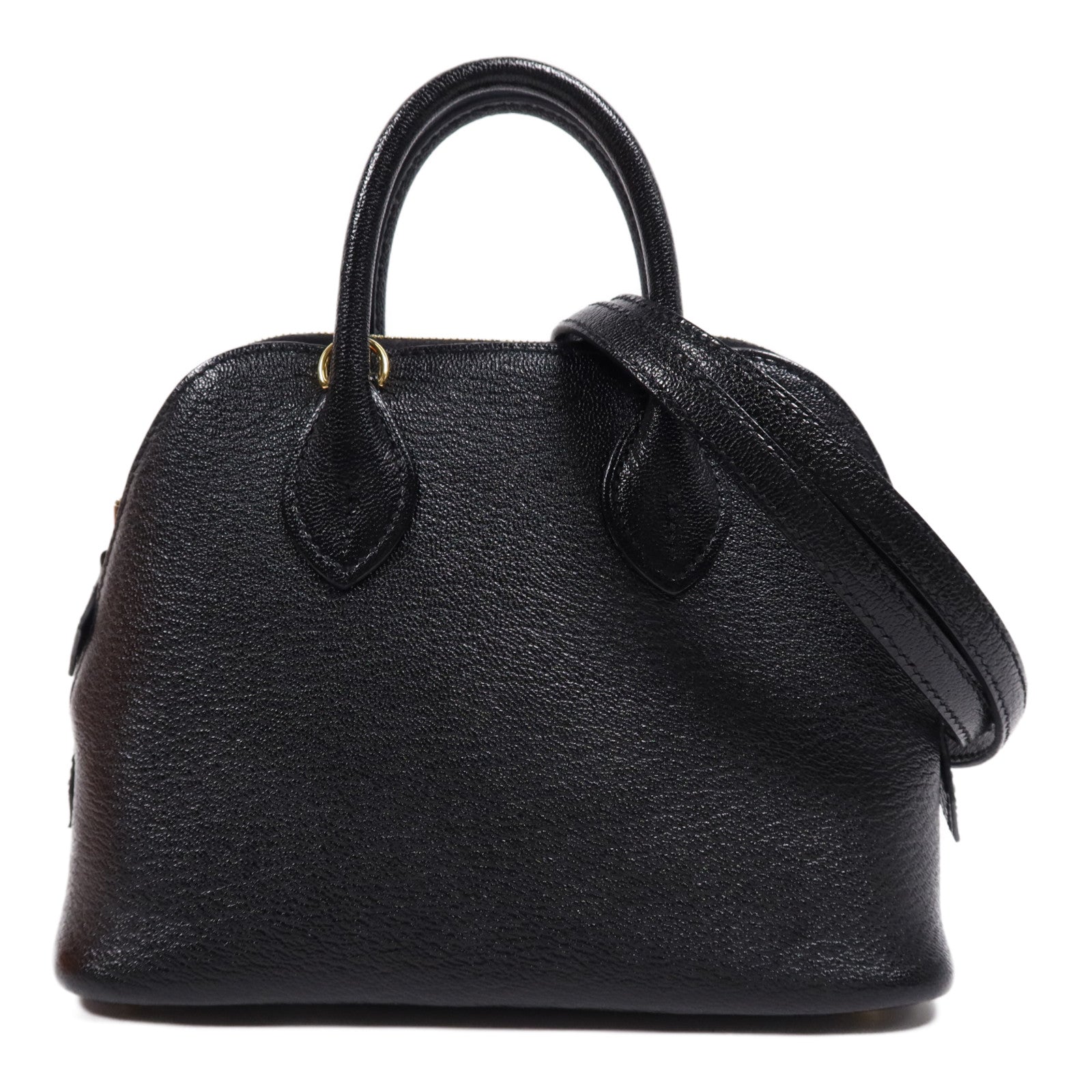 HERMES Chevre皮革Mini Bolide 1923金扣手挽肩背兩用袋Noir