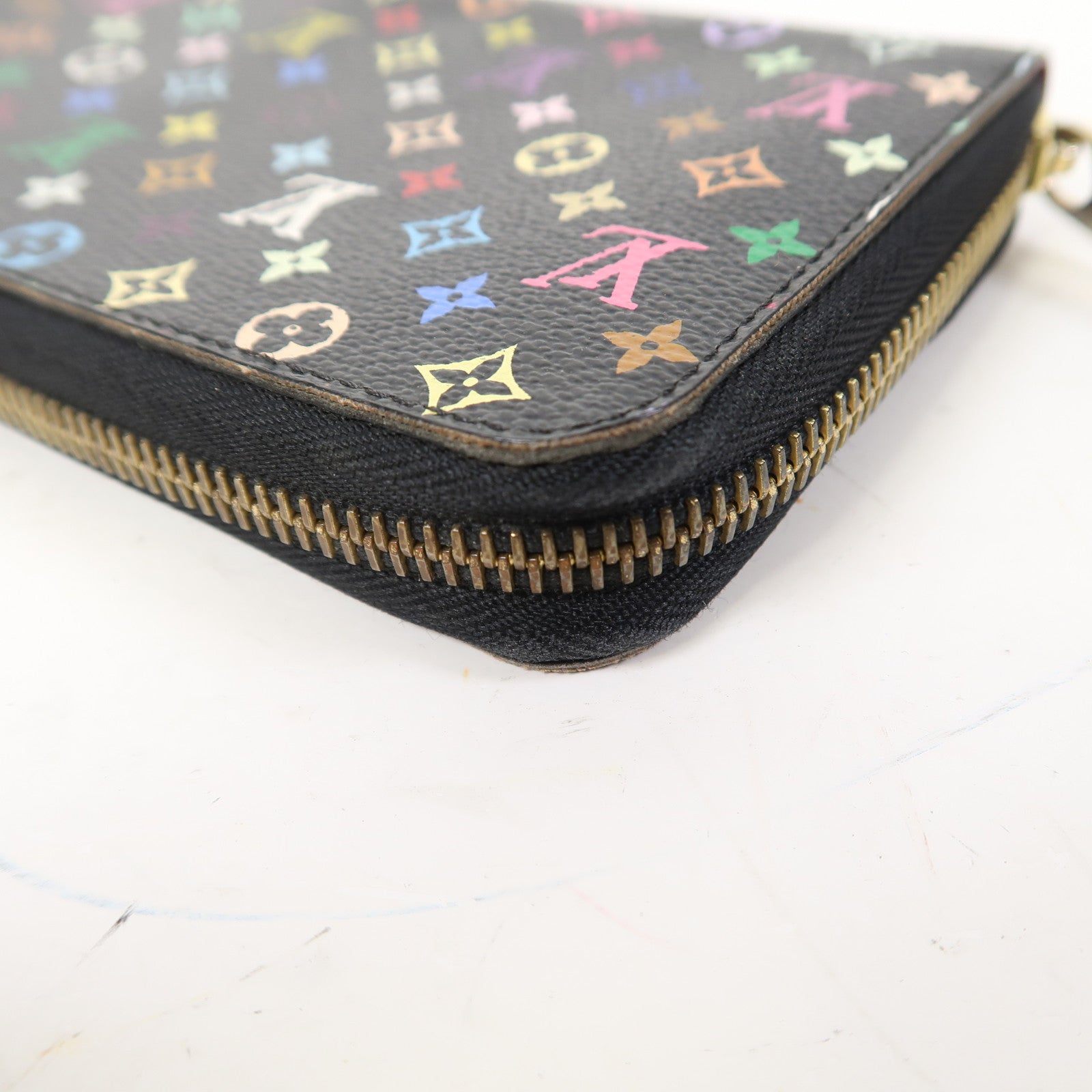 LOUIS VUITTON Monogram Multicolore Zippy Wallet金扣長錢包黑色