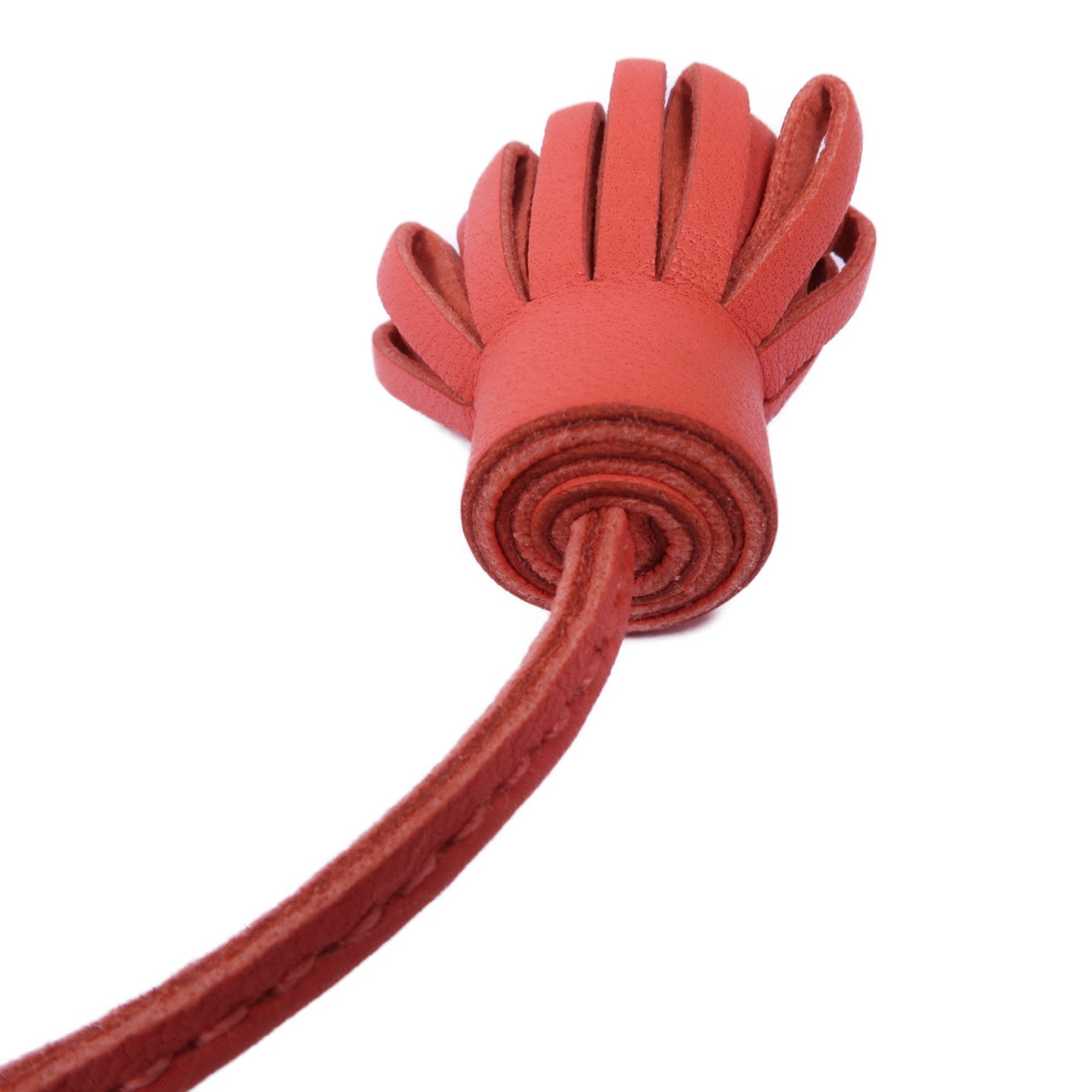 HERMES PHW Charm Vache Liegee Leather Orange