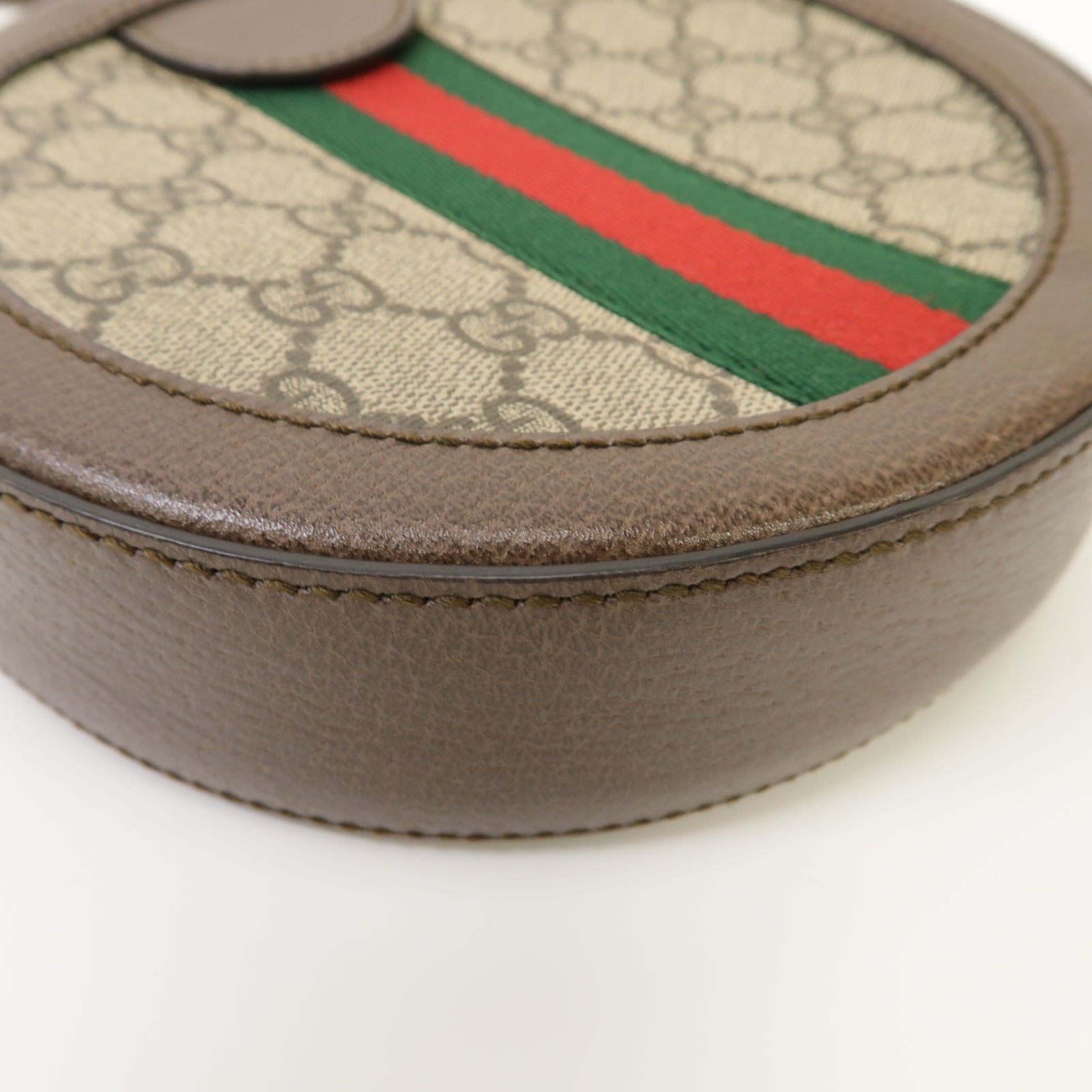 GUCCI 塗層帆布Ophidia GG Mini Shoulder Bag金扣鏈帶肩背袋棕色