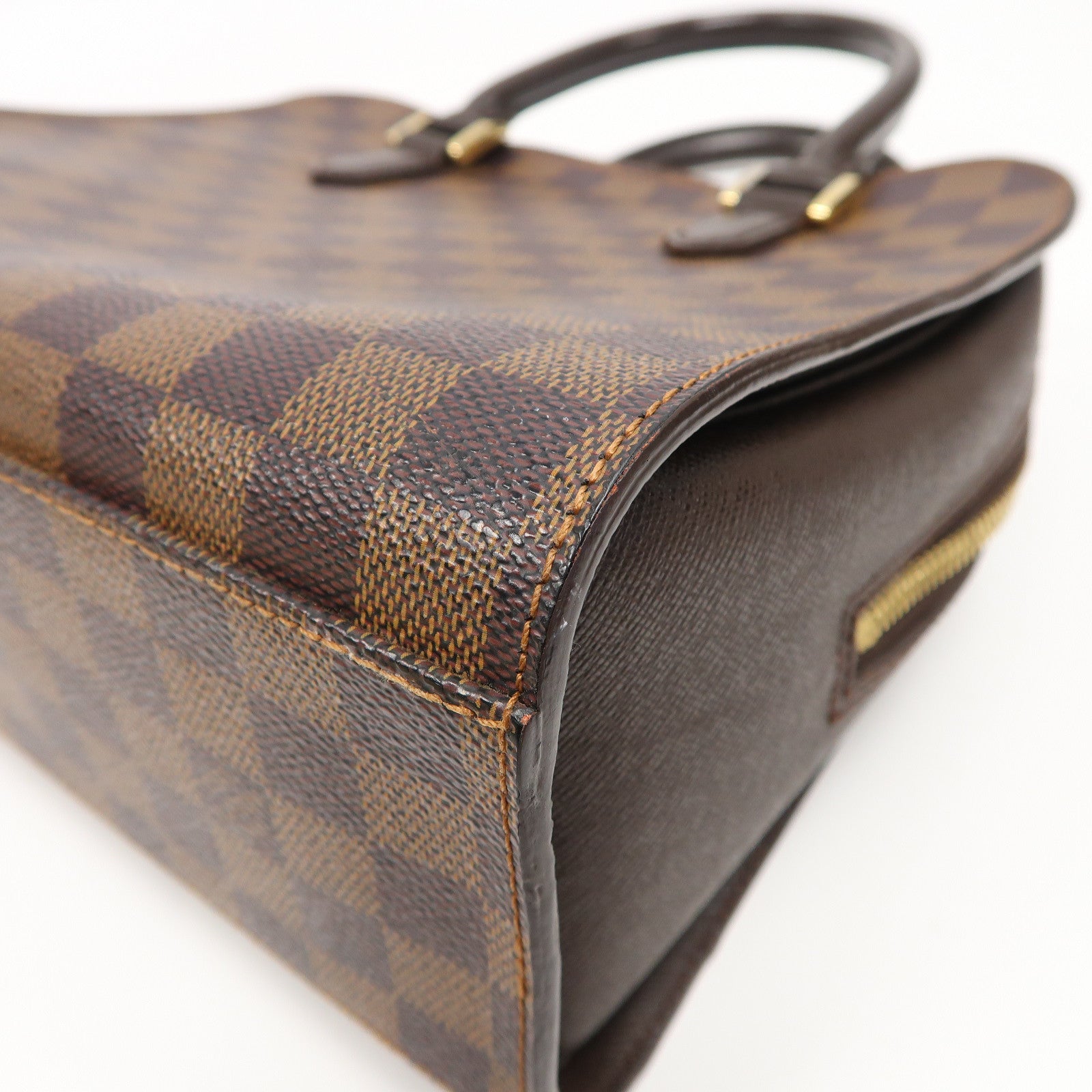 LOUIS VUITTON 【激減優惠】Damier Ebene Triana金扣手挽袋啡色