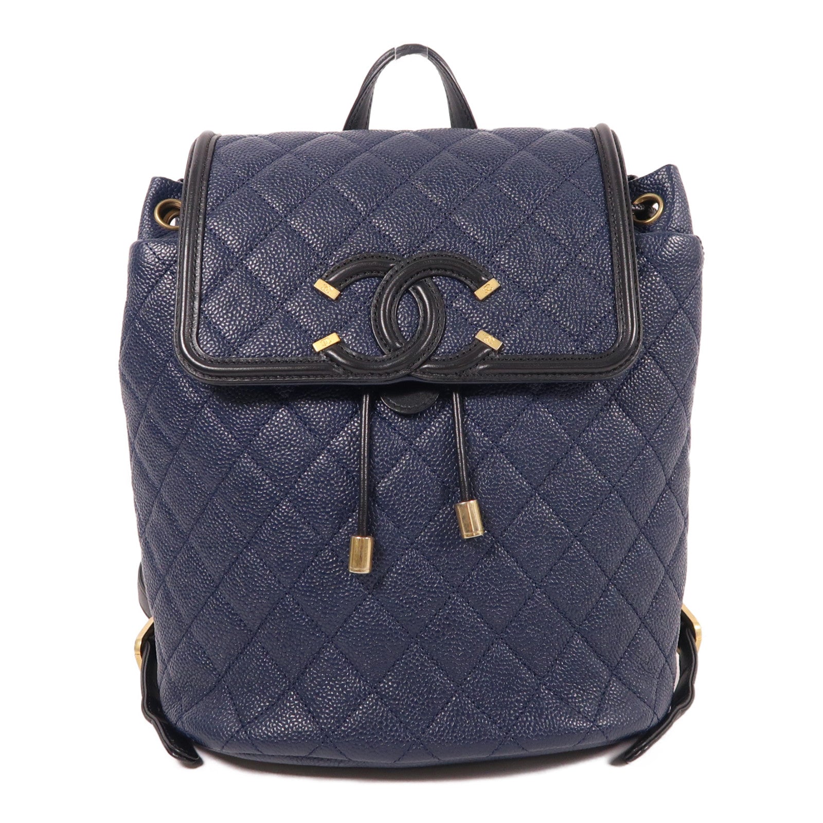 CHANEL【激減優惠】 牛皮皮革Backpack金扣背包