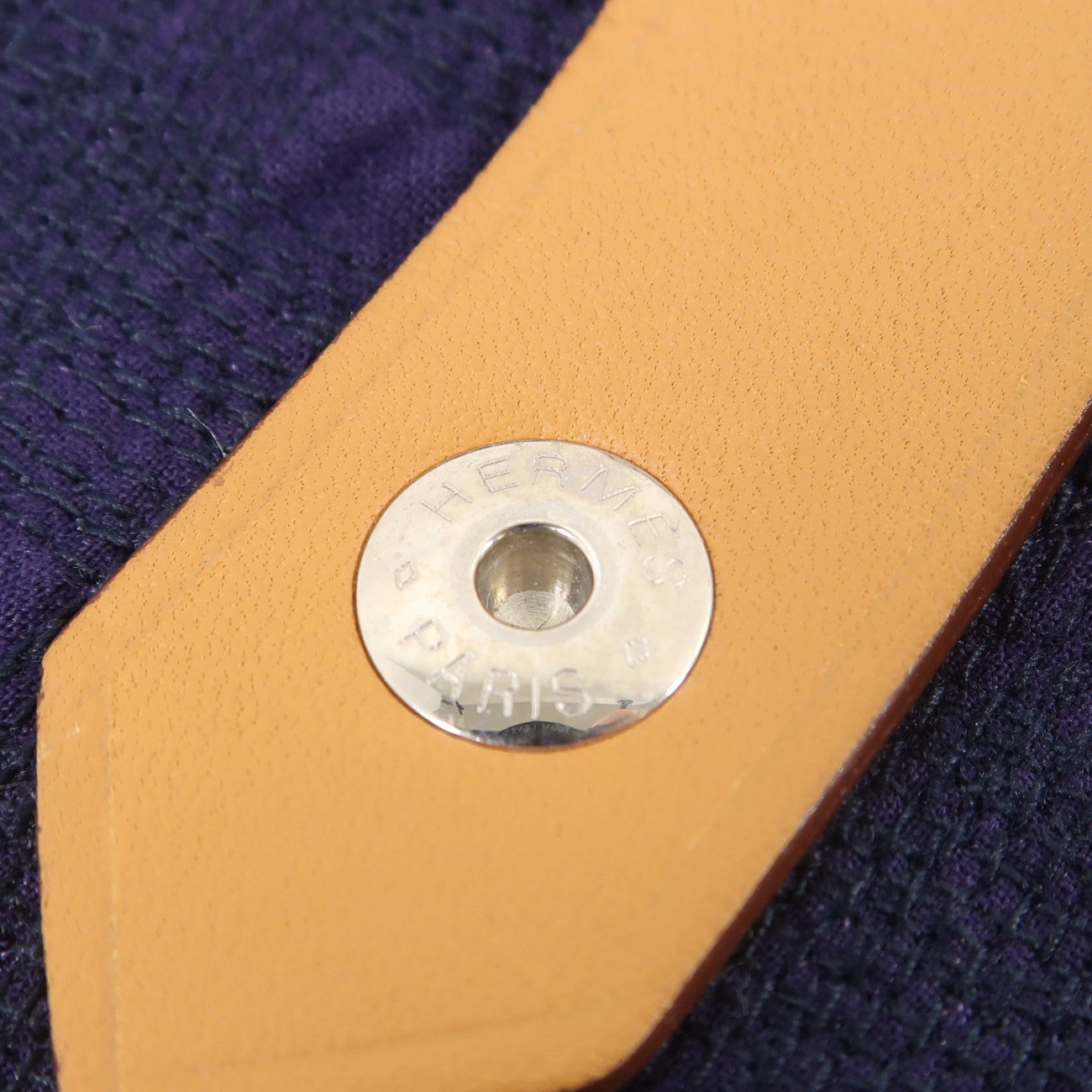 HERMES 帆布Hand Bag銀扣手挽袋紫色