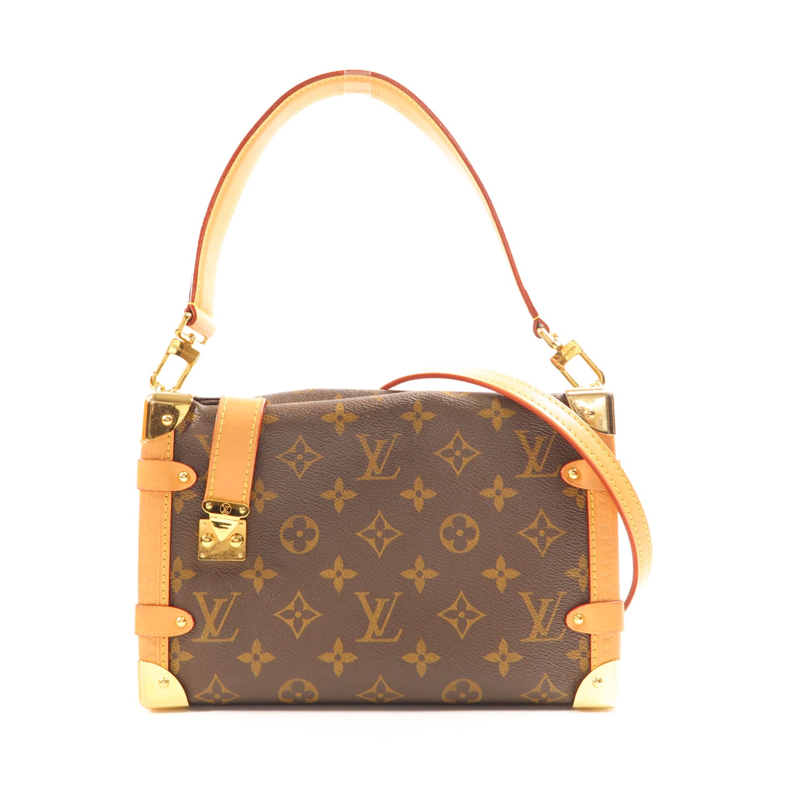 LOUIS VUITTON Monogram Side Trunk金扣手挽肩背兩用袋