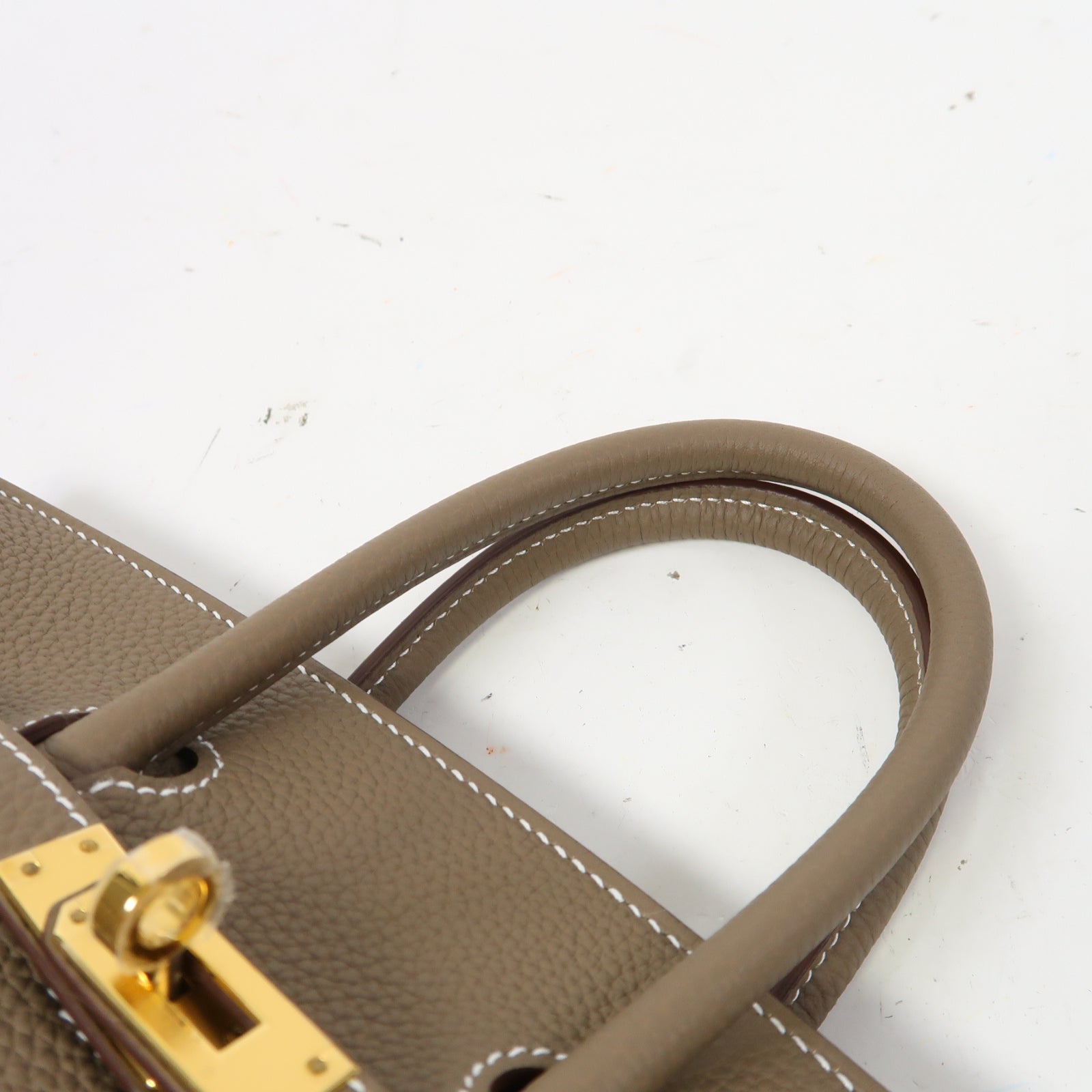 HERMES Togo皮革Birkin 25金扣手挽袋大象灰色