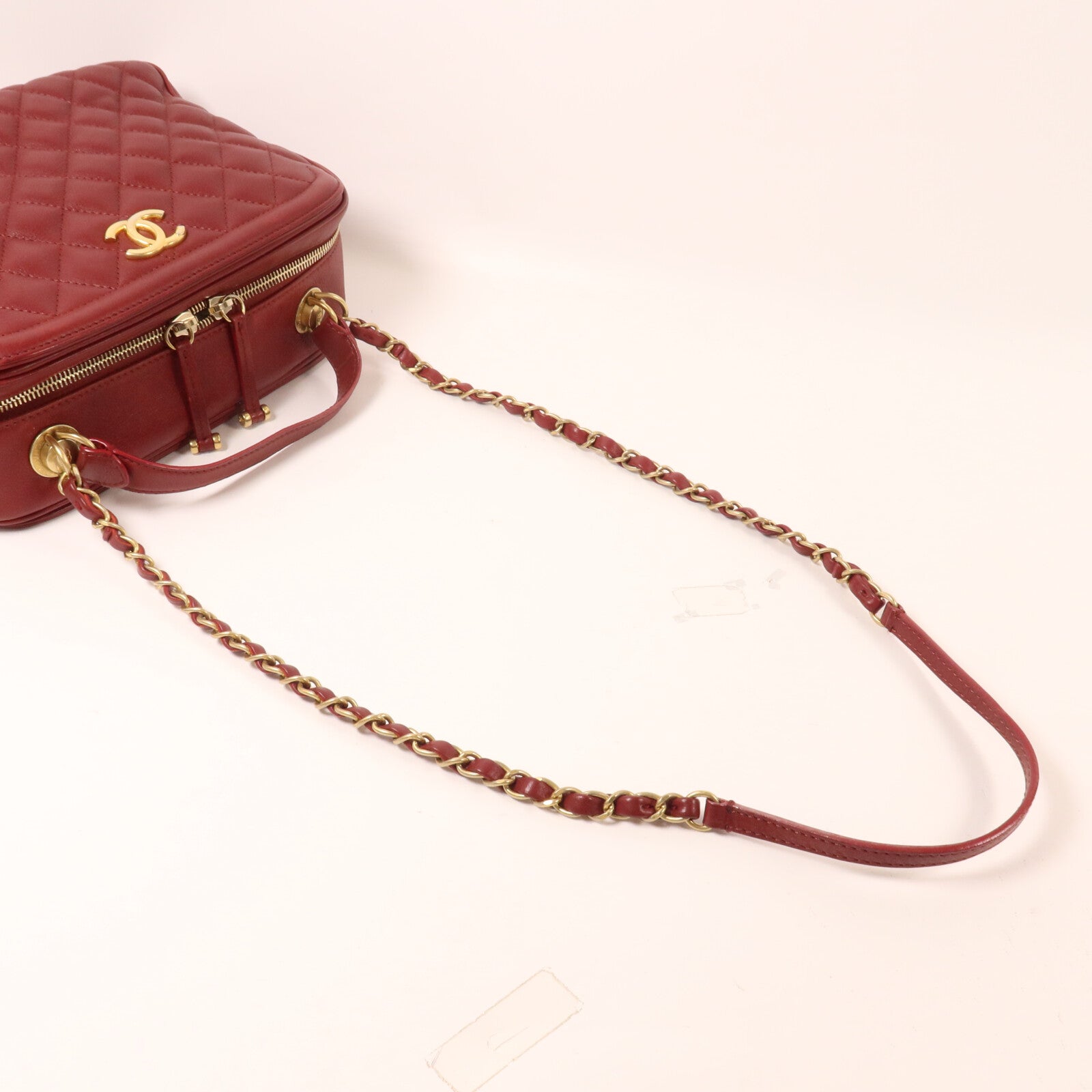CHANEL 羊皮皮革Chain Shoulder鏈帶手挽肩背兩用袋