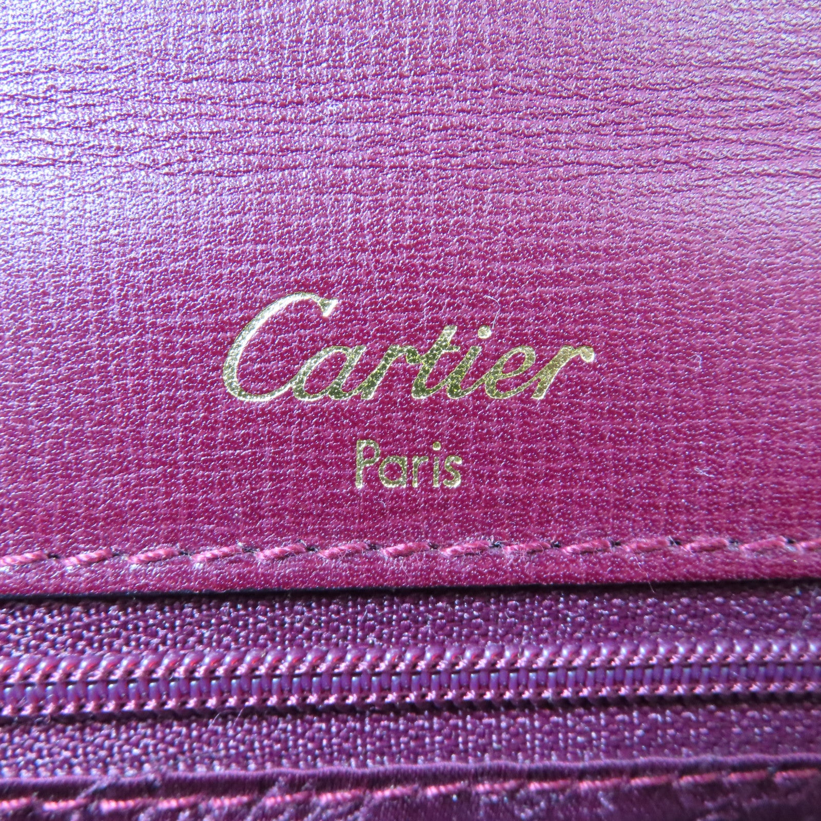 CARTIER 牛皮皮革Hand Bag金扣手挽袋紅色