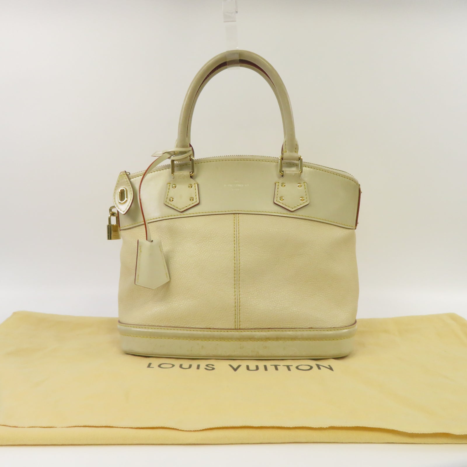 LOUIS VUITTON **【激減優惠】Suhali皮革Lockit PM金扣手挽袋米色