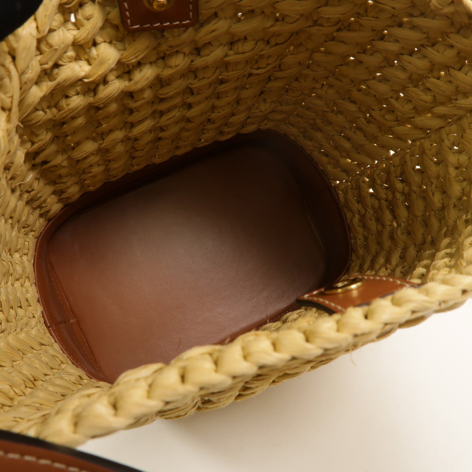 CELINE Raffia/牛皮皮革Small Bucket Cuir Triomphe肩背袋