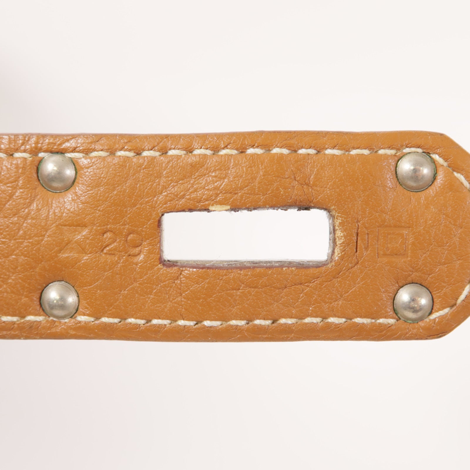 HERMES Clemence皮革Jypsiere 34銀扣肩背袋Gold