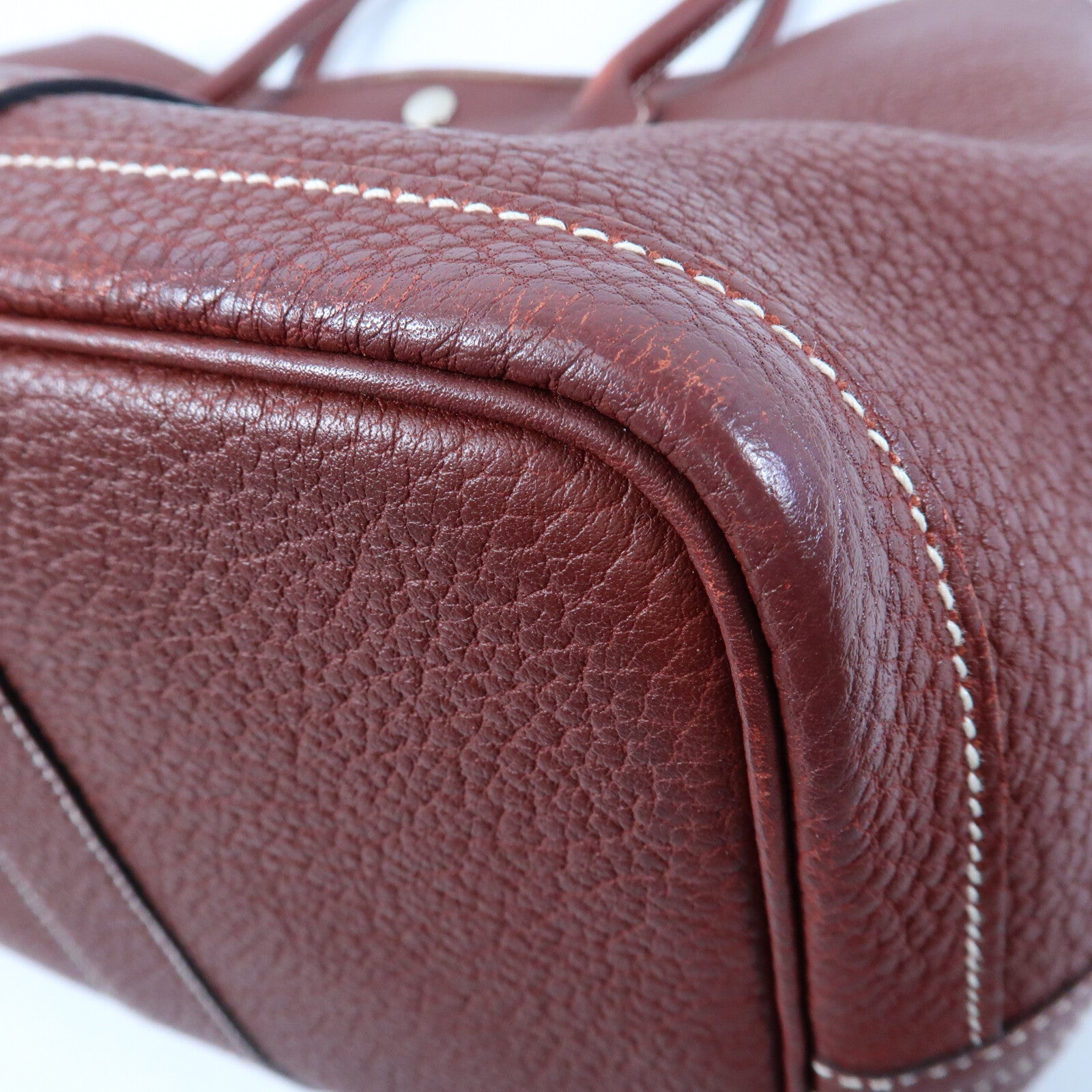 HERMES Negonda皮革Garden Party PM銀扣手挽袋Rouge H