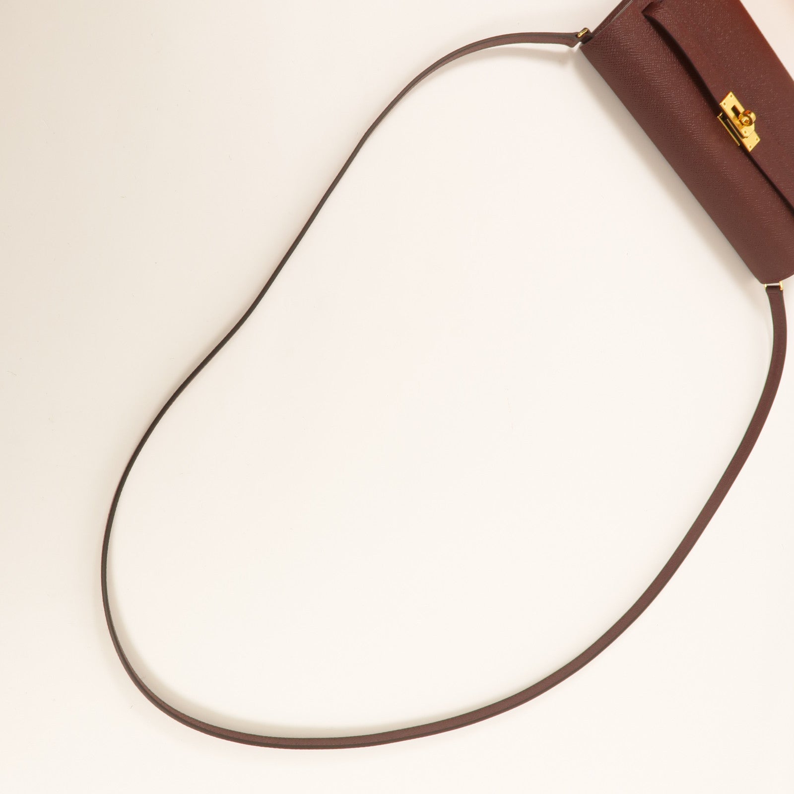 HERMES Epsom皮革Kelly To Go金扣肩背袋57/Bordeaux