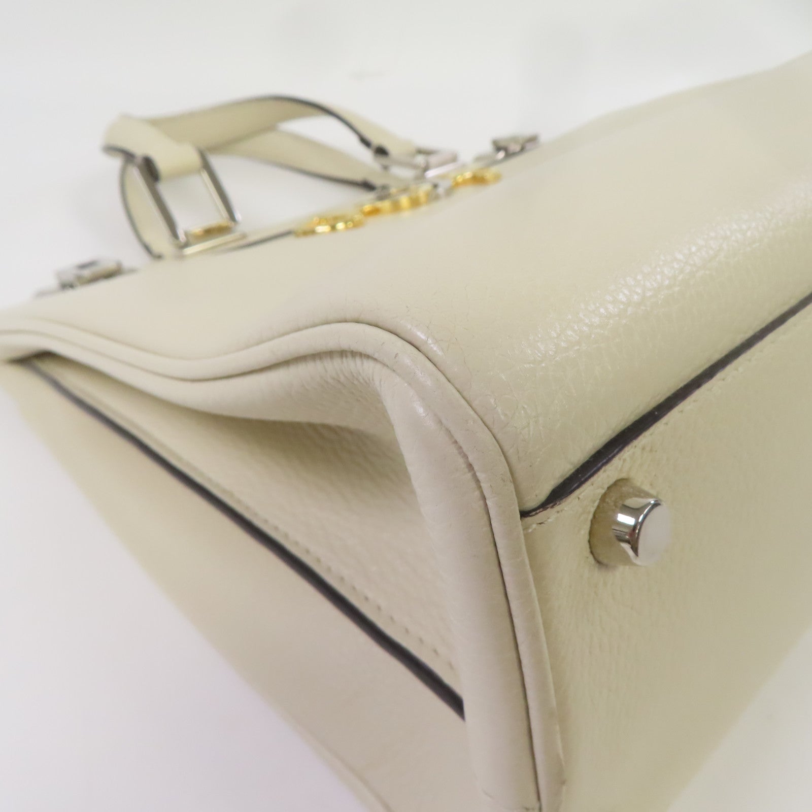 GUCCI 牛皮皮革Zumi Medium Bag手挽肩背兩用袋白色