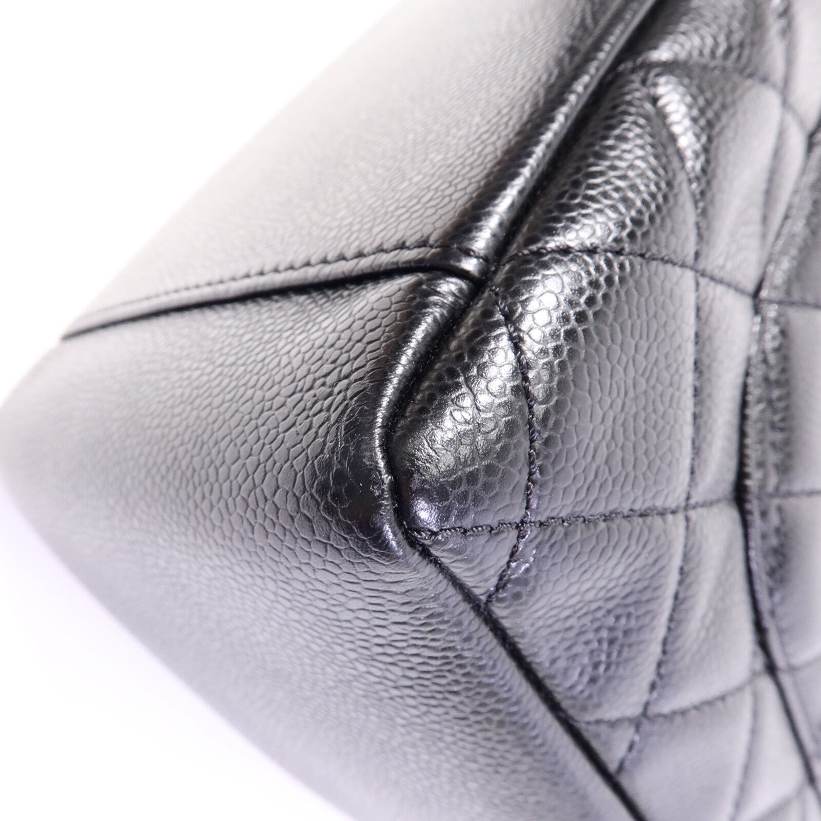 CHANEL 牛皮皮革GST Grand Shopping Tote Bag鏈帶肩背袋