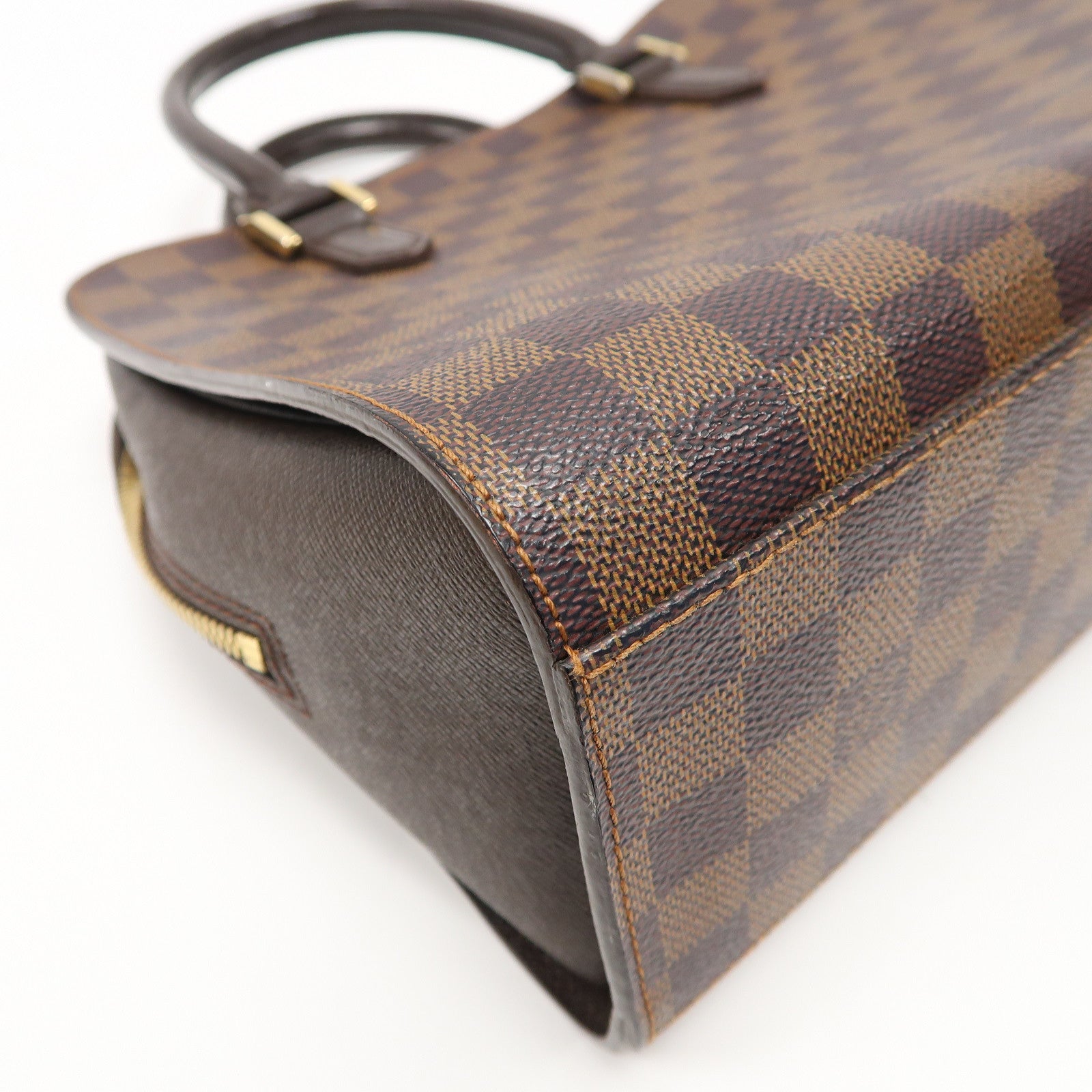 LOUIS VUITTON 【激減優惠】Damier Ebene Triana金扣手挽袋啡色