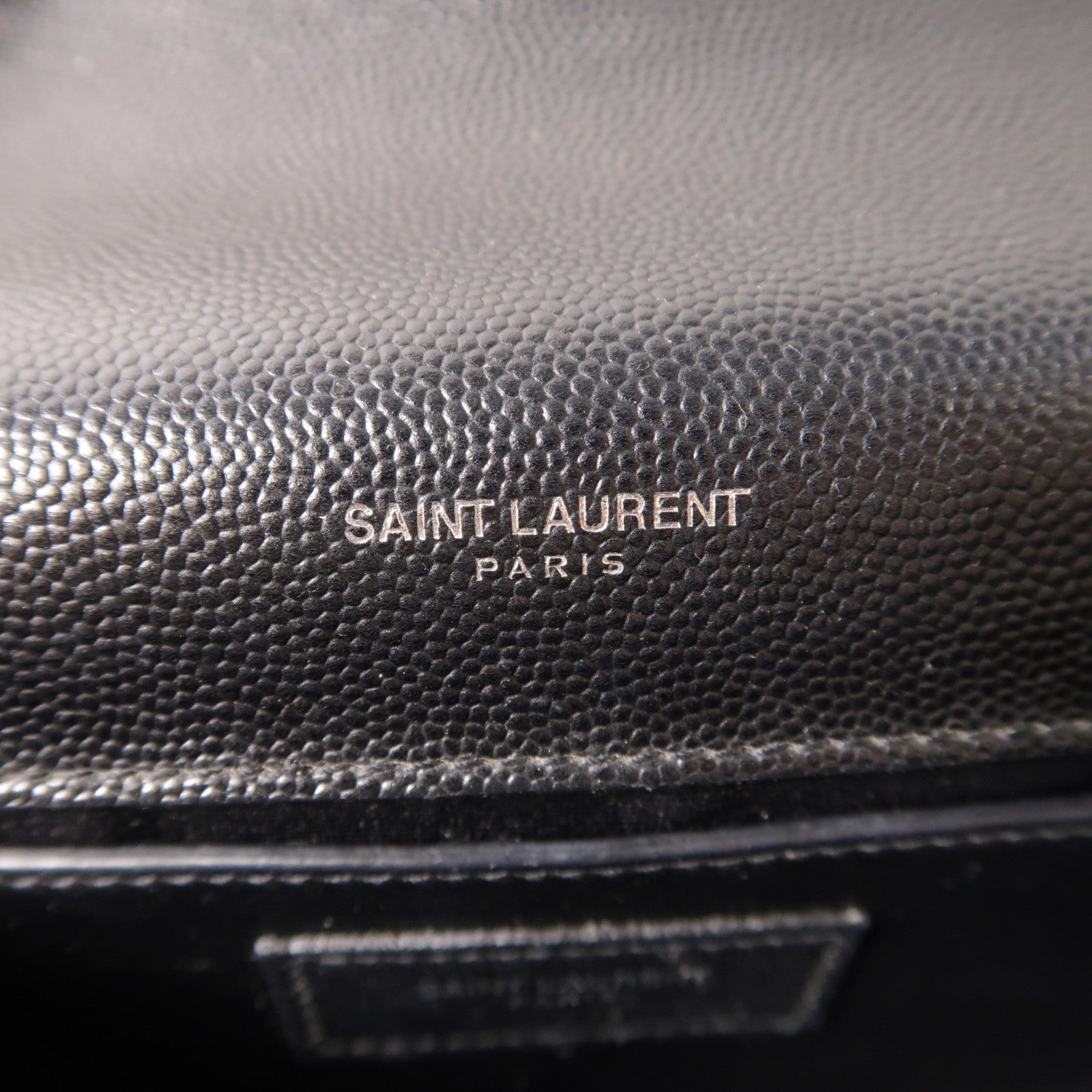 YVES SAINT LAURENT 牛皮皮革Kate銀扣鏈帶肩背袋黑色