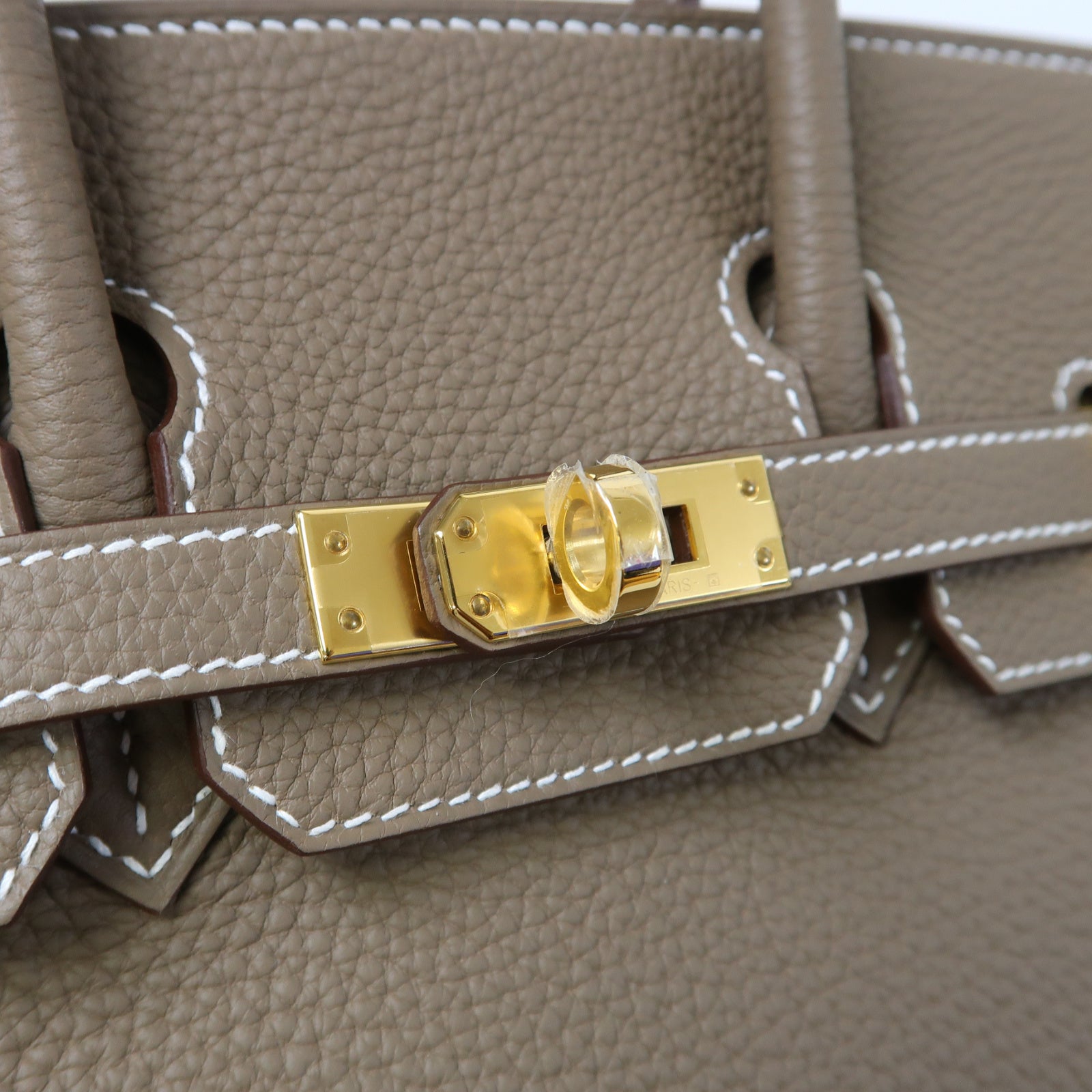 HERMES Togo皮革Birkin 25金扣手挽袋大象灰色