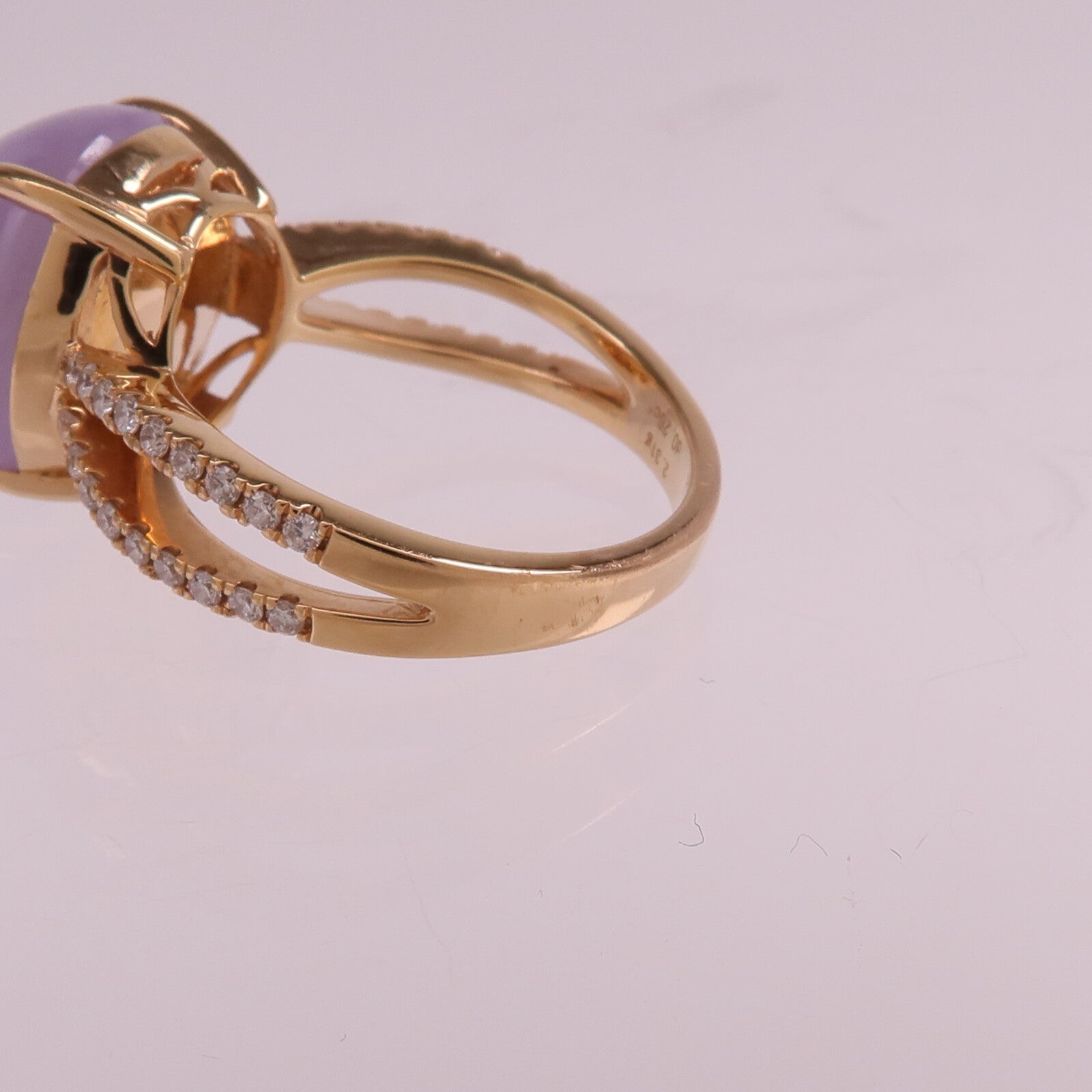 JEWELRY 18K玫瑰金Jade Diamond Ring翡翠/鑽石戒指US#6.5