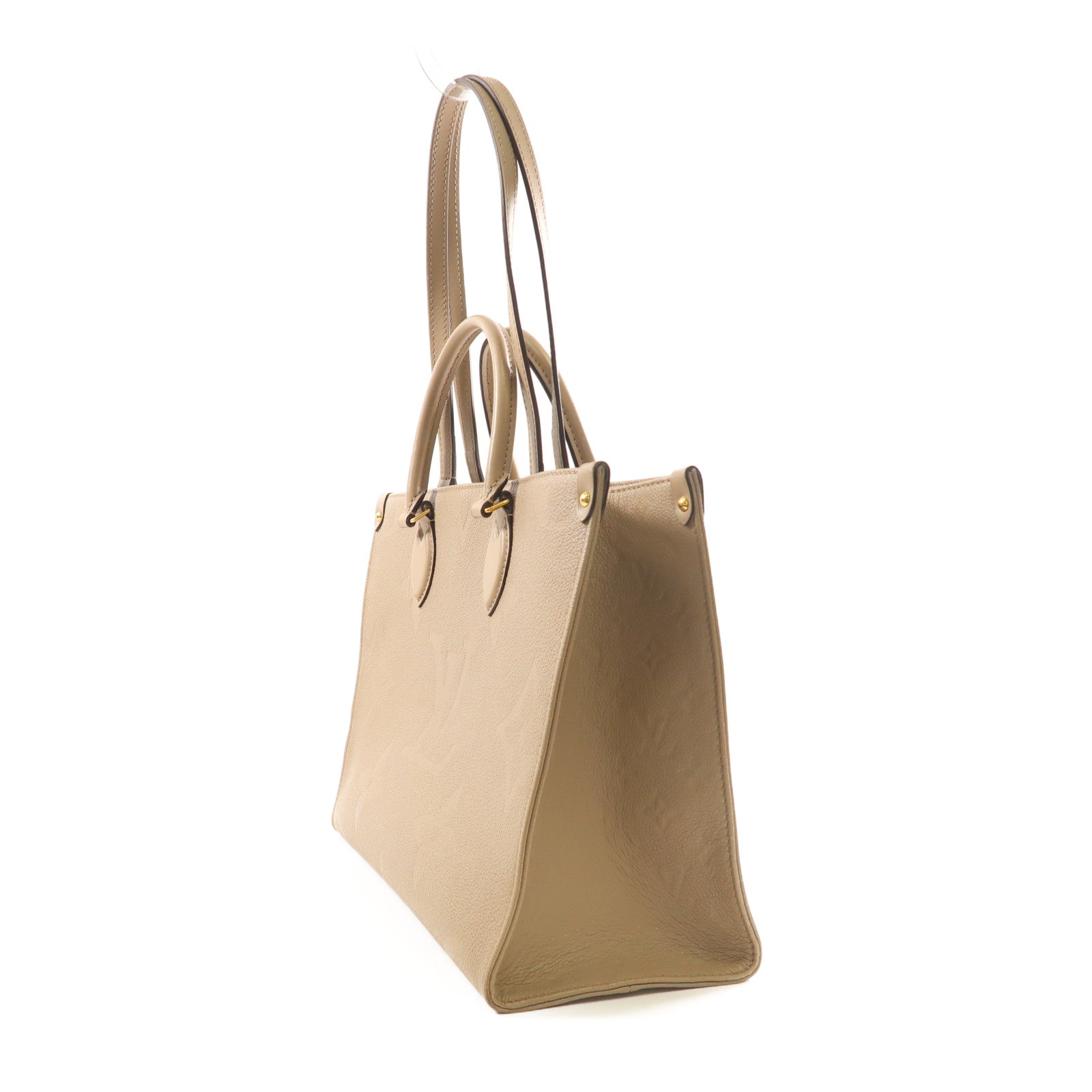 LOUIS VUITTON Monogram Empreinte On The Go MM金扣手挽肩背兩用袋